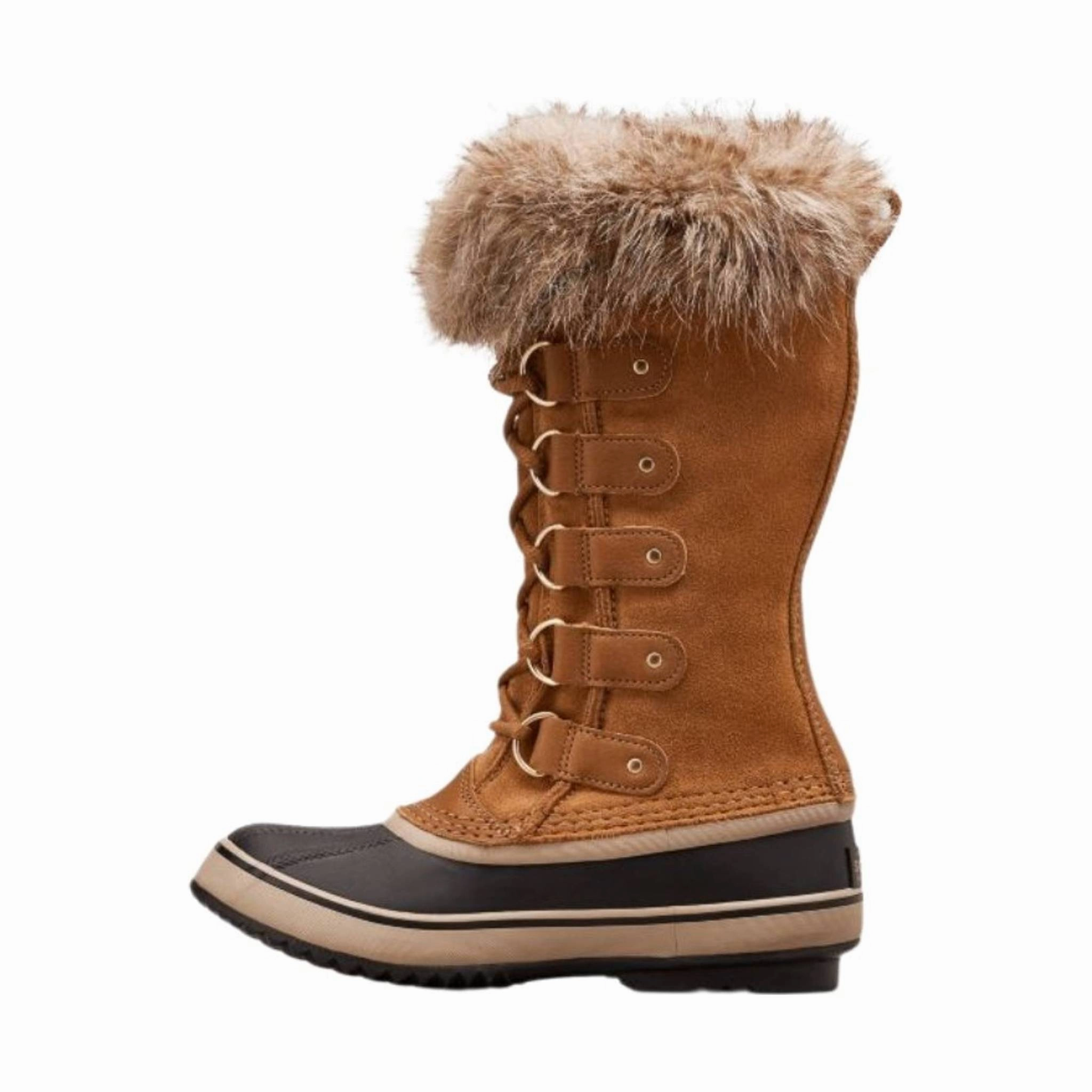 Weather Proof Toe Protection Tech Sorel Women's Joan of Arctic Winter Boots- Camel Brown/Black