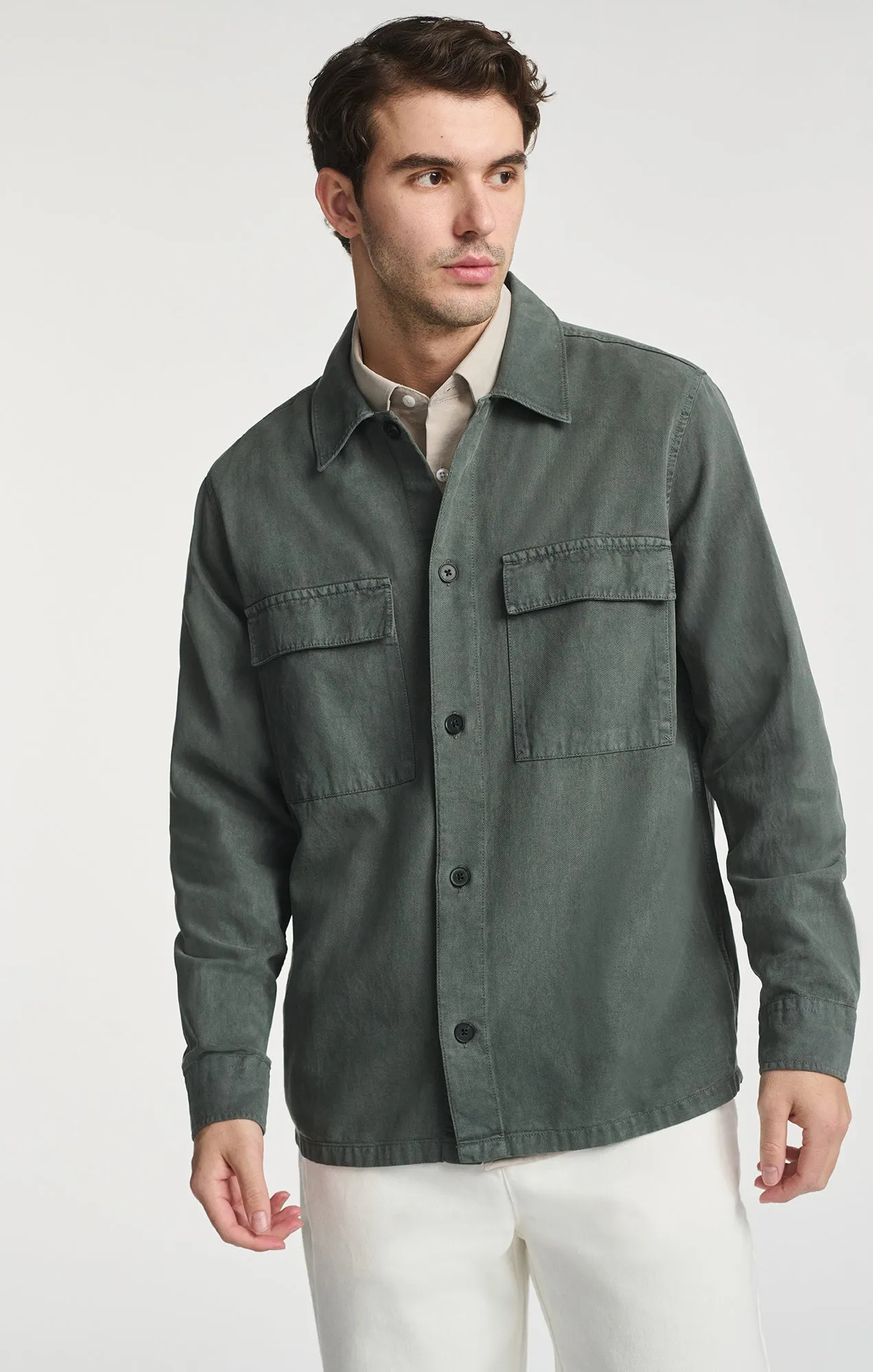 Statement Maker Subtle patterns DOUBLE POCKET BUTTON-UP SHIRT IN URBAN CHIC