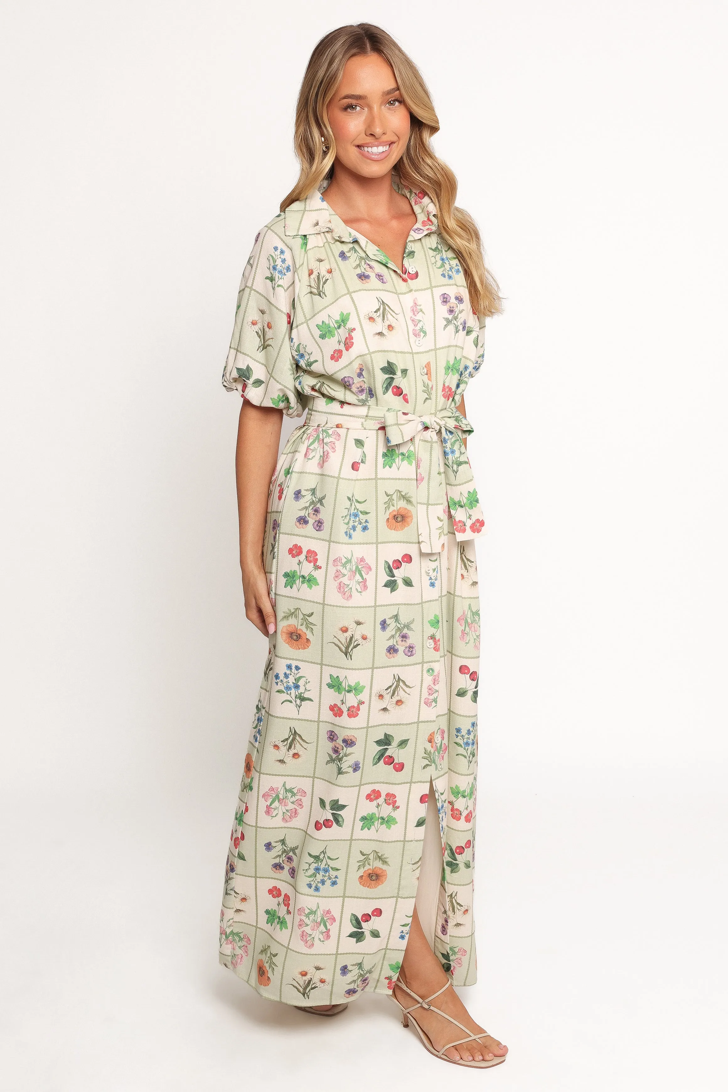 James Button Through Maxi Dress - Flower Market Statement-Buttons