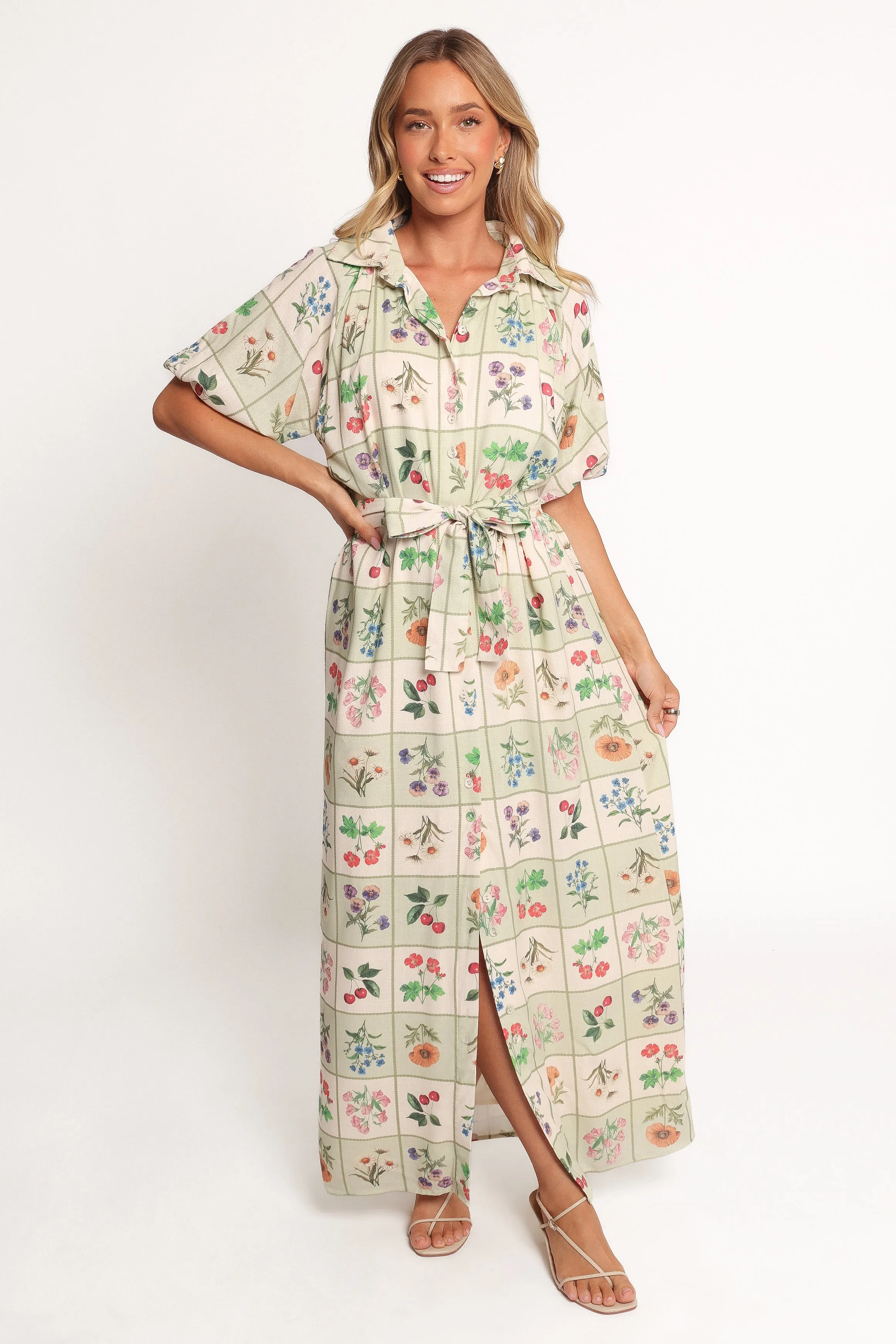 Flattering Design Effortless Elegance James Button Through Maxi Dress - Flower Market