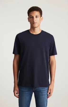 SHORT SLEEVE CREW NECK T-SHIRT IN BARITONE BLUE Stylish Day Wear Breathable Layer Fit