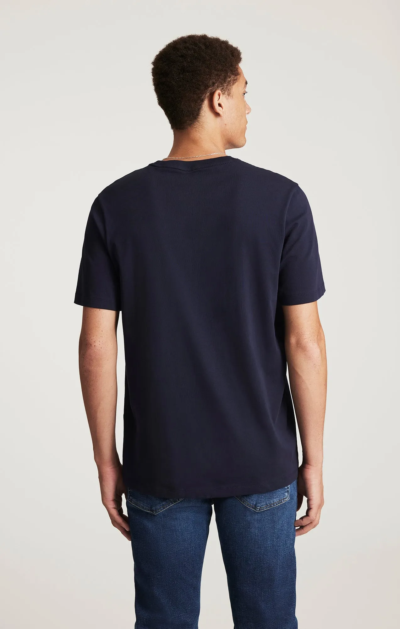 SHORT SLEEVE CREW NECK T-SHIRT IN BARITONE BLUE Sleek Waist