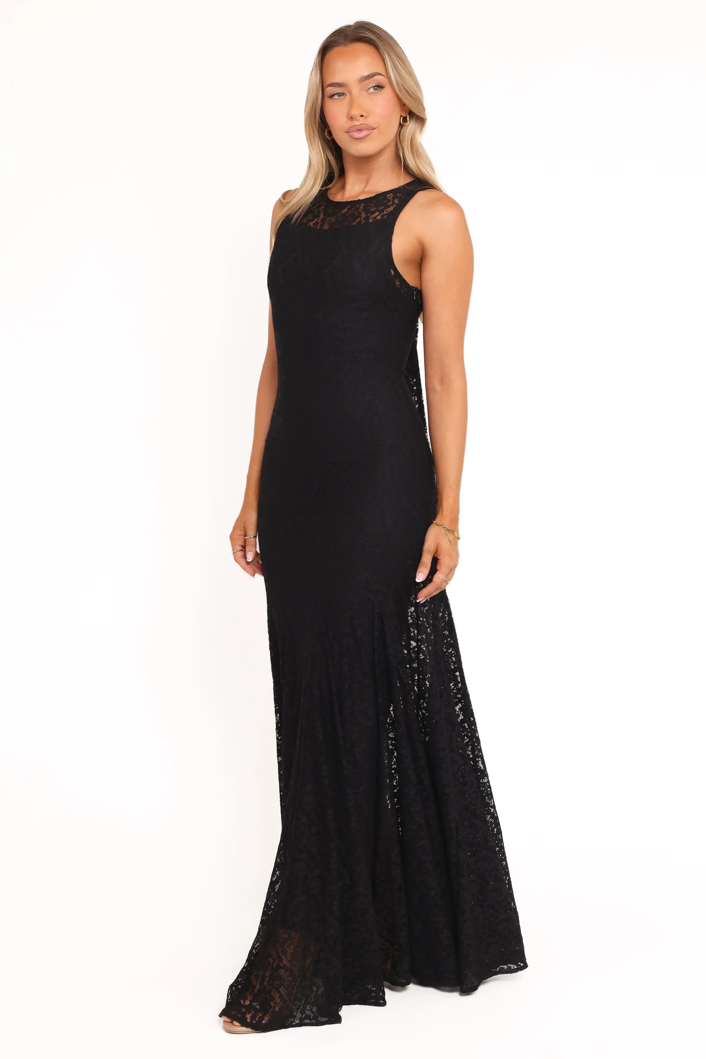Elegant Outline Keani Maxi Dress - Black Lace