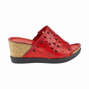 Relaxed Style Spring Step Women's Fusawedge Sandals - Red
