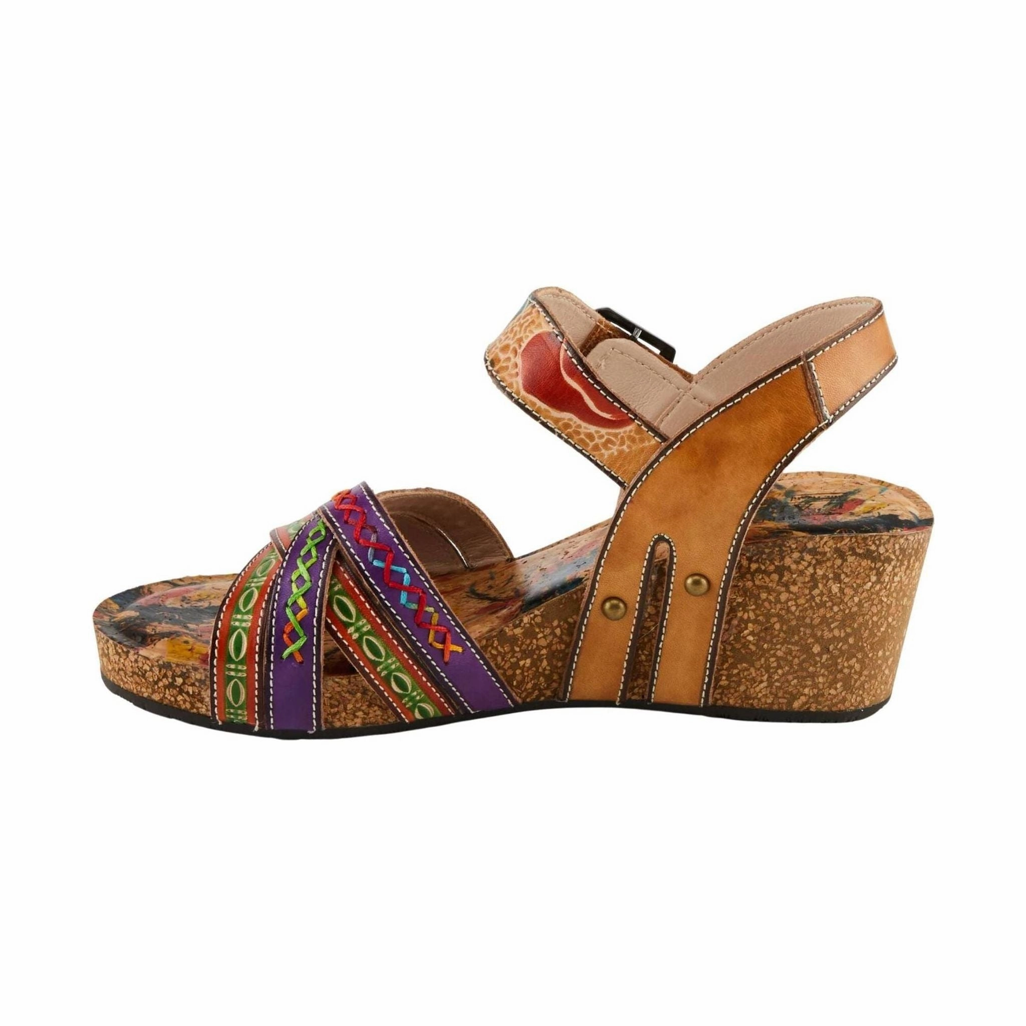 Minimal Feel Stylish Casual Shoes Spring Step Women's L'Artiste Bosquet Sandals - Tan Multi