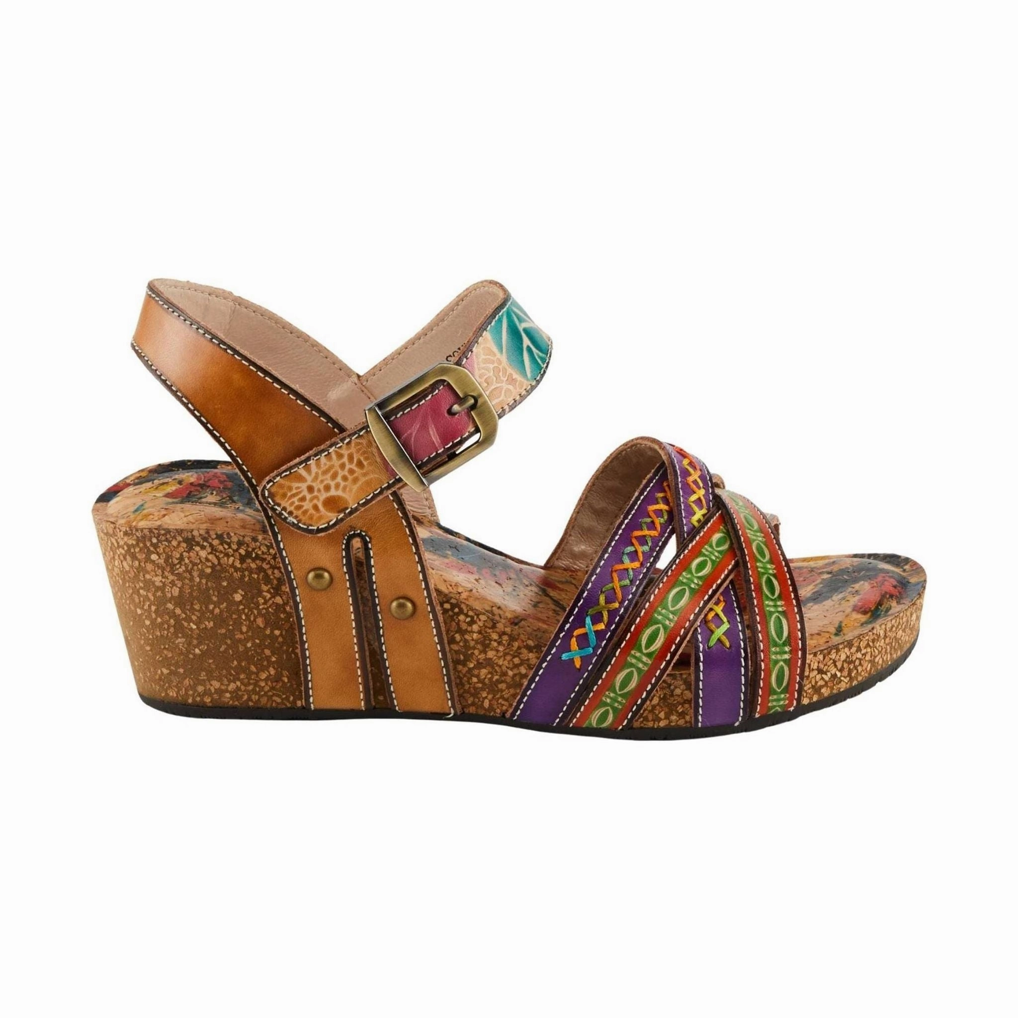 Spring Step Women's L'Artiste Bosquet Sandals - Tan Multi Shock Absorption Technology