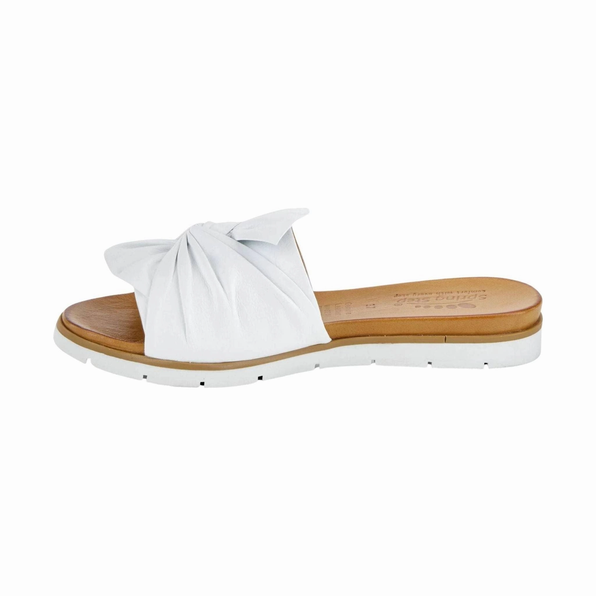 Travel Friendly Spring Step Women's Lavona Slide Sandals - White