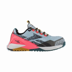 Reebok Work Women's Athletic Work Shoe Composite Toe - Blue/Salmon Easy Fit Dynamic Response Technology