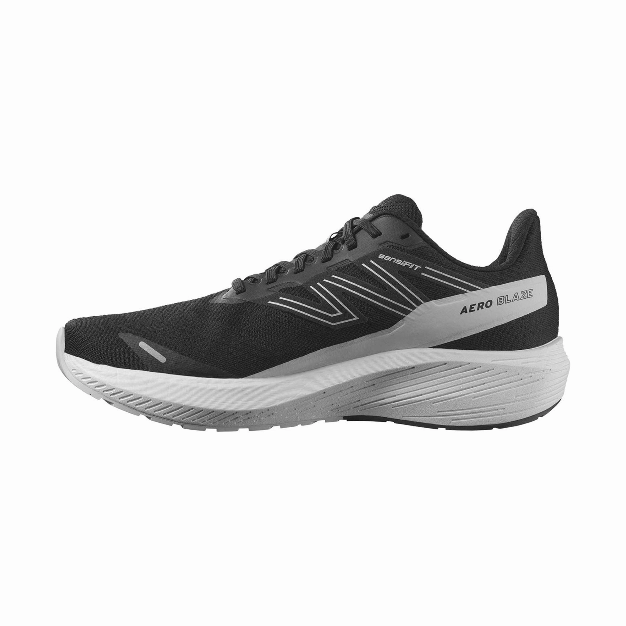 Shock Absorbing Foam Salomon Men's Aero Blaze Running Shoes - Black/White/Lunar Rock