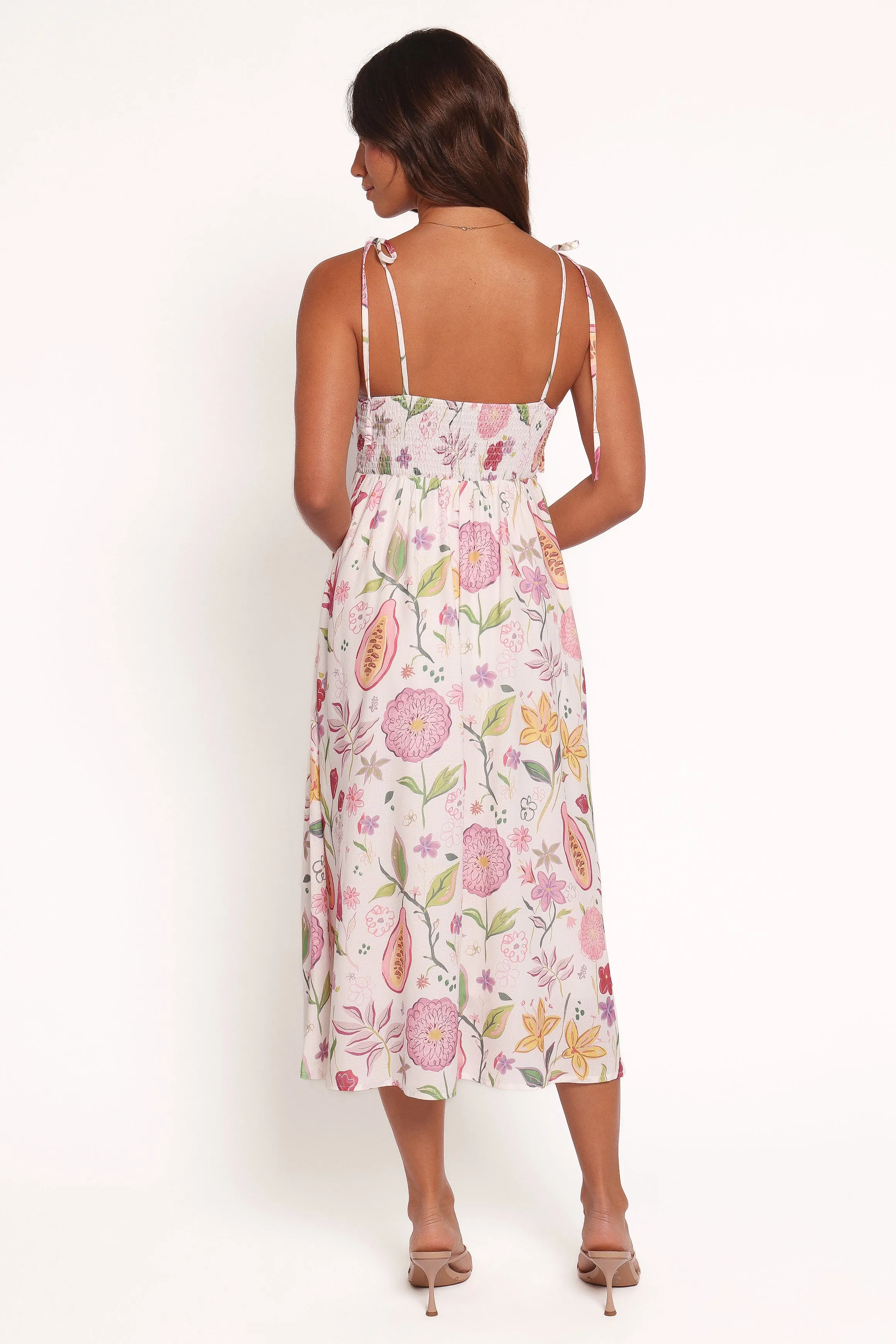 Stazie Midi Dress - Garden Floral Flattering Waist Fit