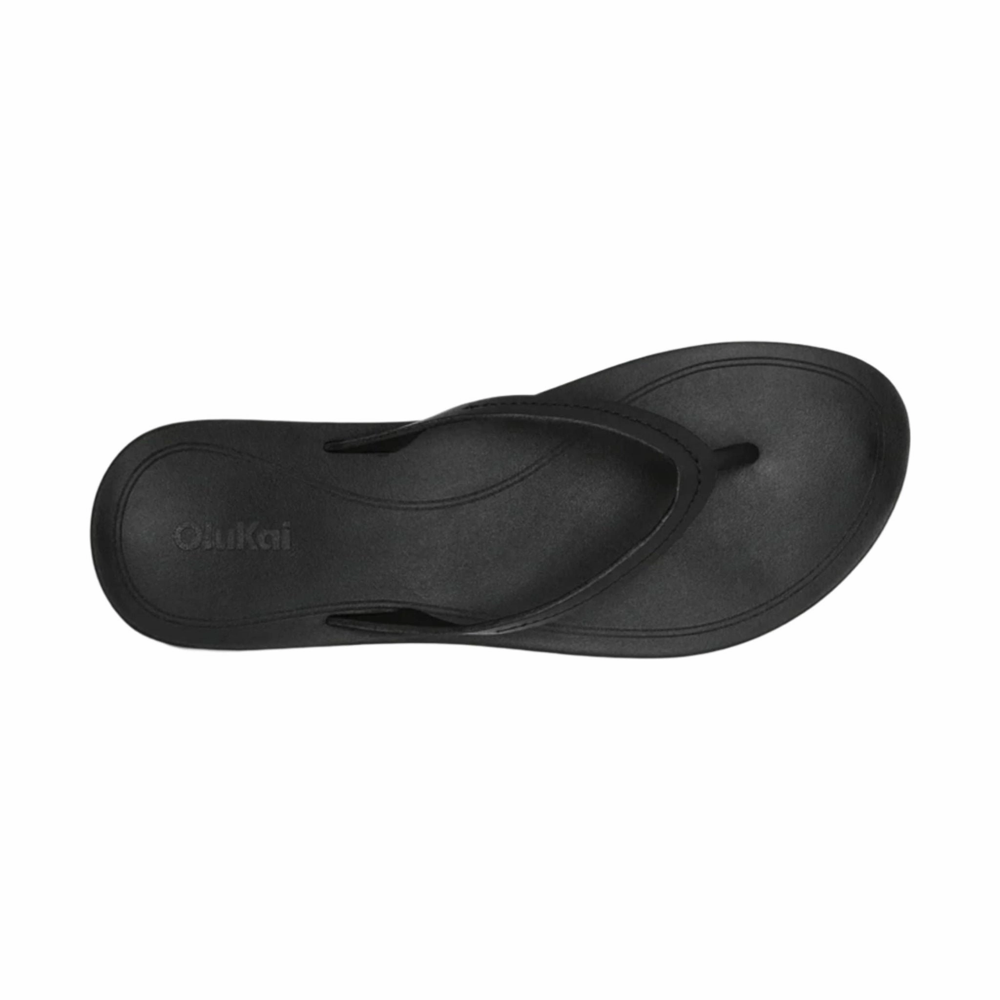 OluKai Women's Lalahi Leather Beach Sandals - Lava Rock Easy Clean