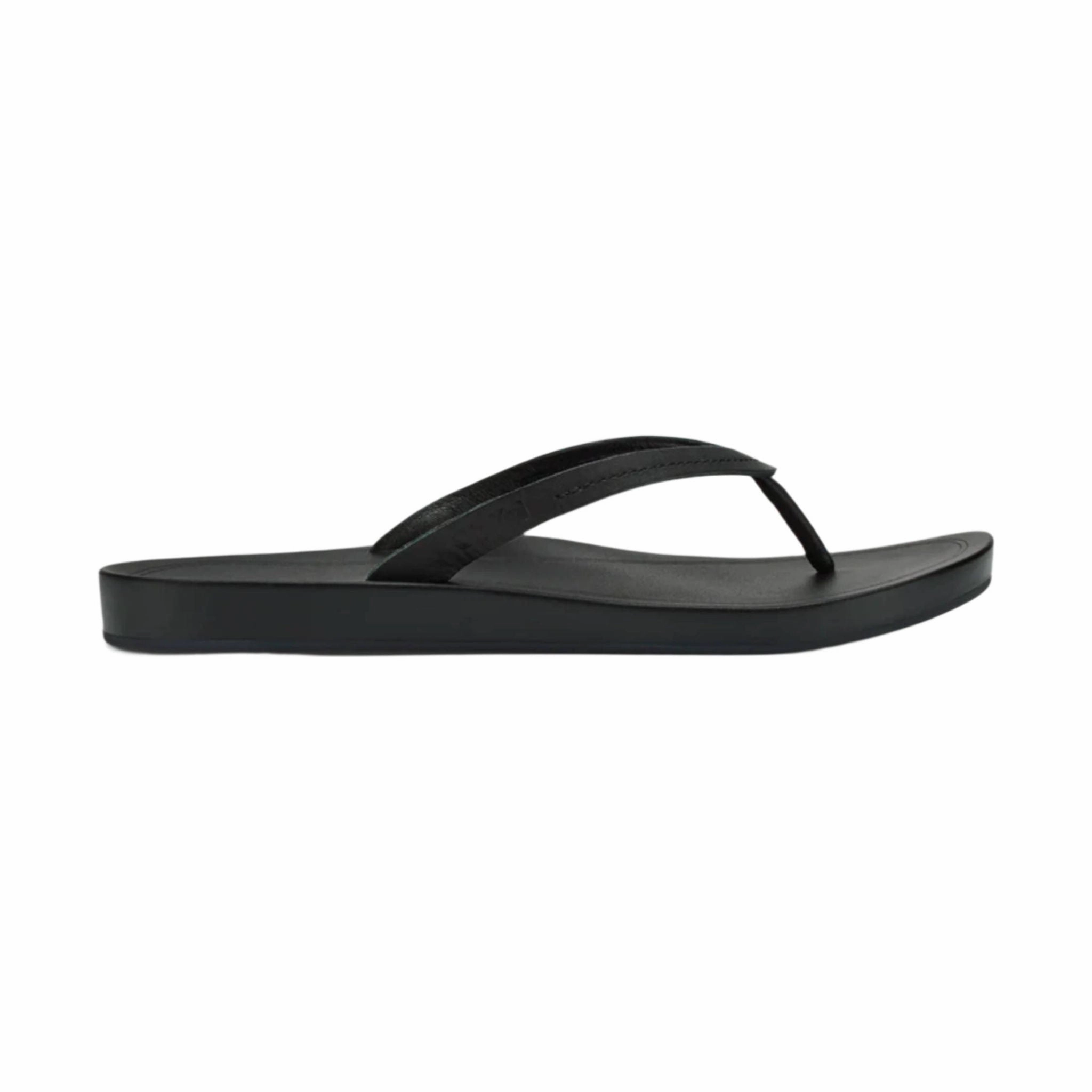 Quick Fit OluKai Women's Lalahi Leather Beach Sandals - Lava Rock
