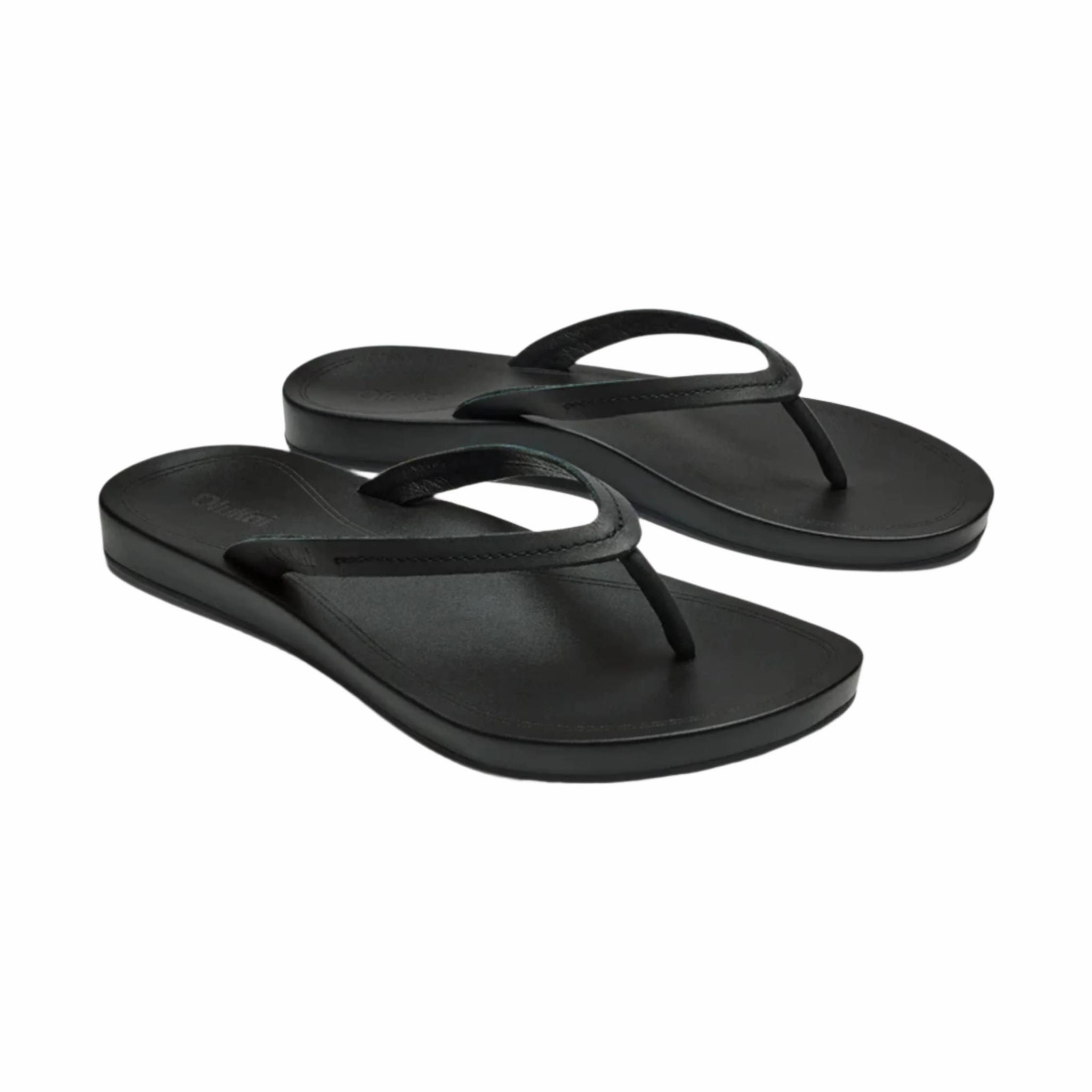 Quick Drying Lining OluKai Women's Lalahi Leather Beach Sandals - Lava Rock