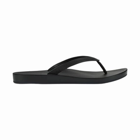 Quick Fit OluKai Women's Lalahi Leather Beach Sandals - Lava Rock