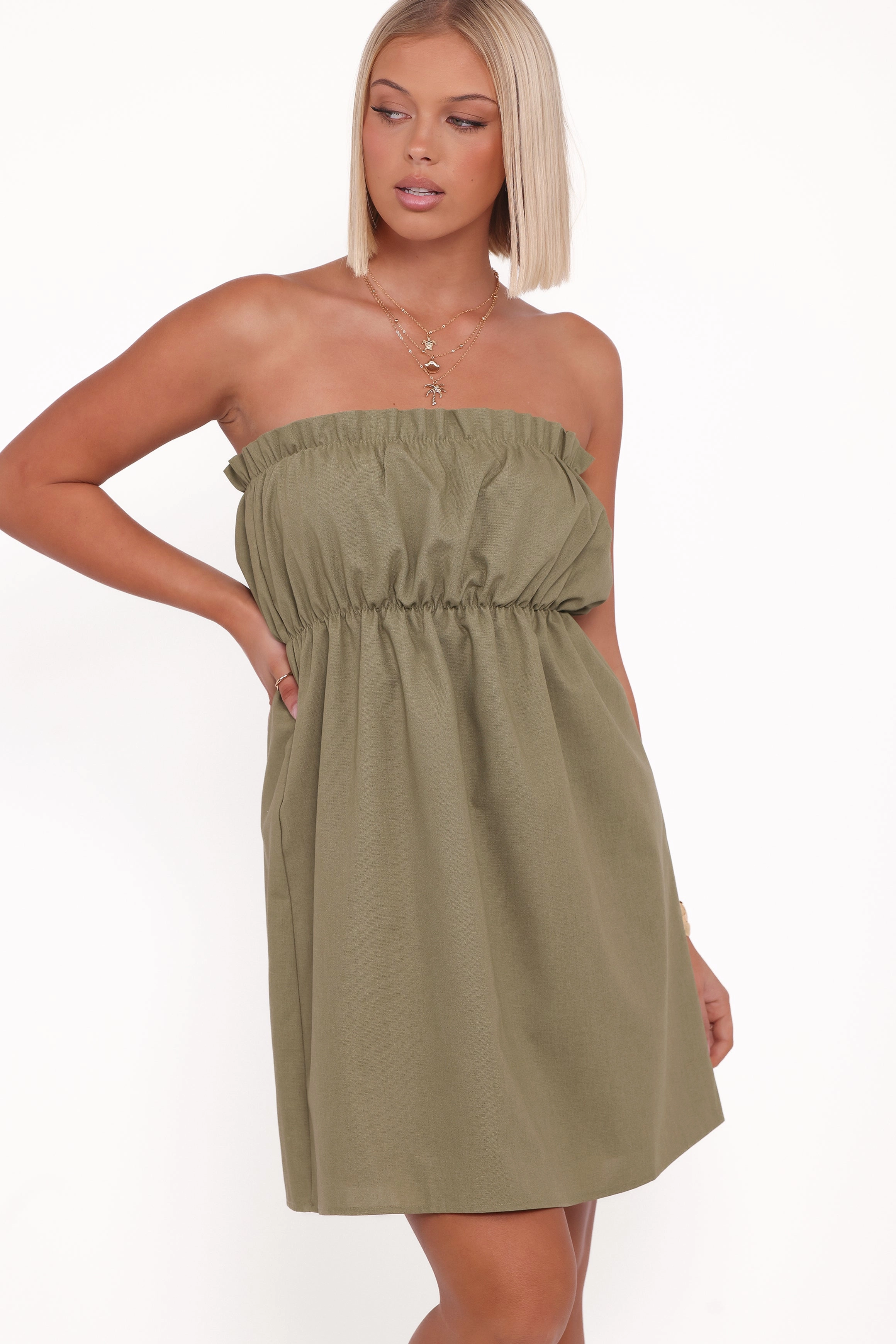 Street Edge Soft-touch daywear Stratton Mini Dress - Leaf Green