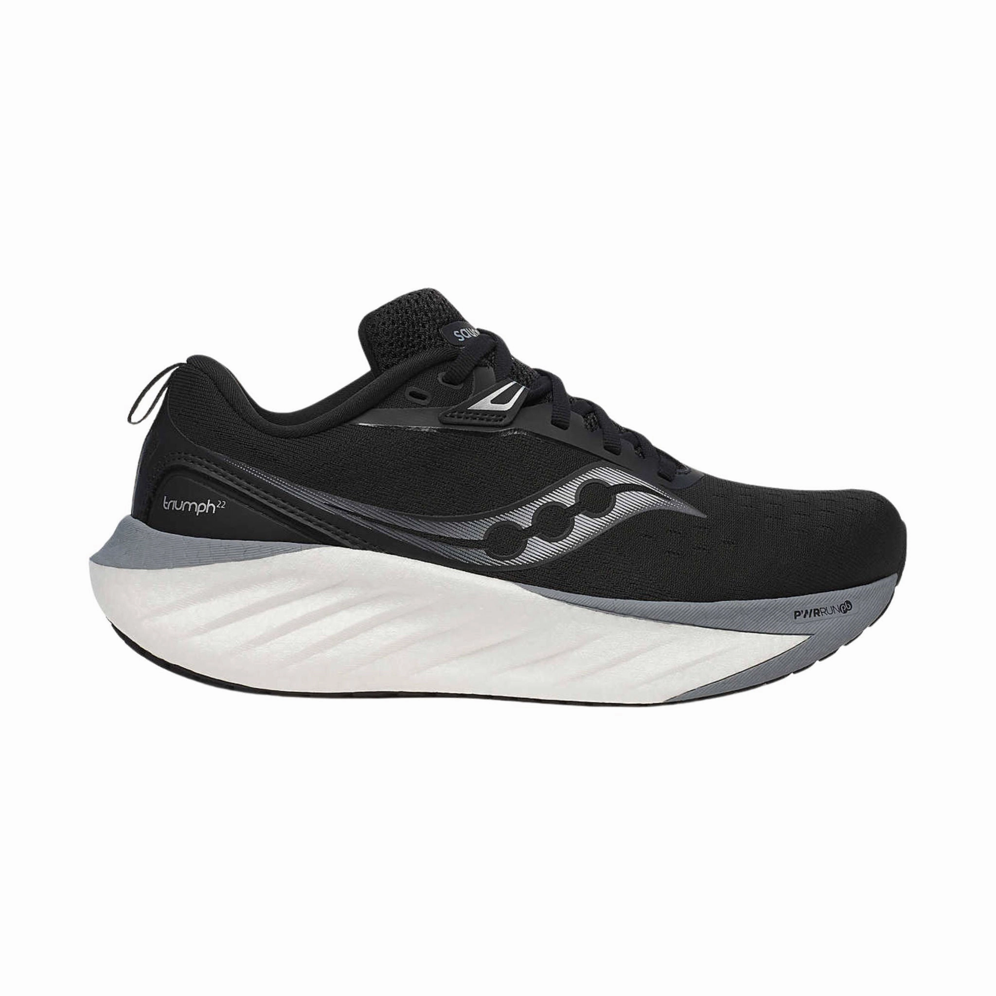 Shock Base Reinforced sidewalls Saucony Women's Triumph 22 Running Shoes - Black/White