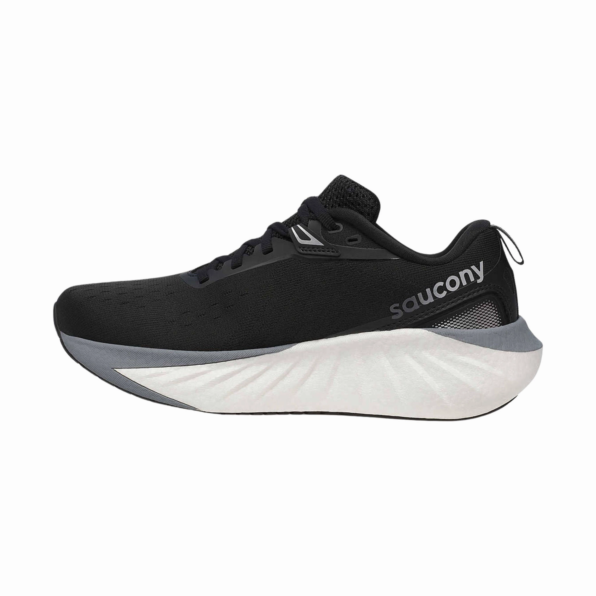 Lace Up Closure System Bonded Seamless Saucony Women's Triumph 22 Running Shoes - Black/White