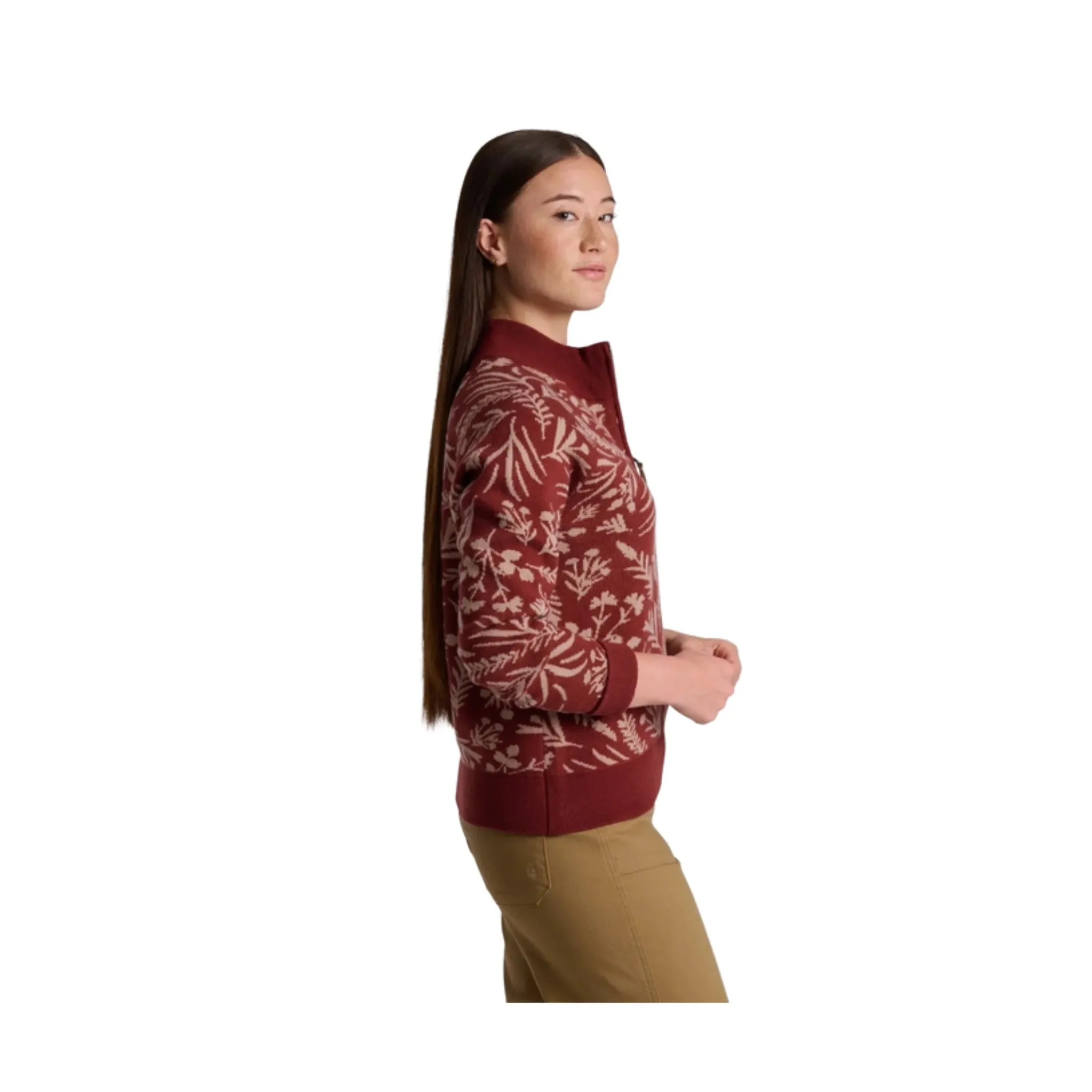 Kuhl Women's Viola Sweater - Cherrywood graffiti print Leather