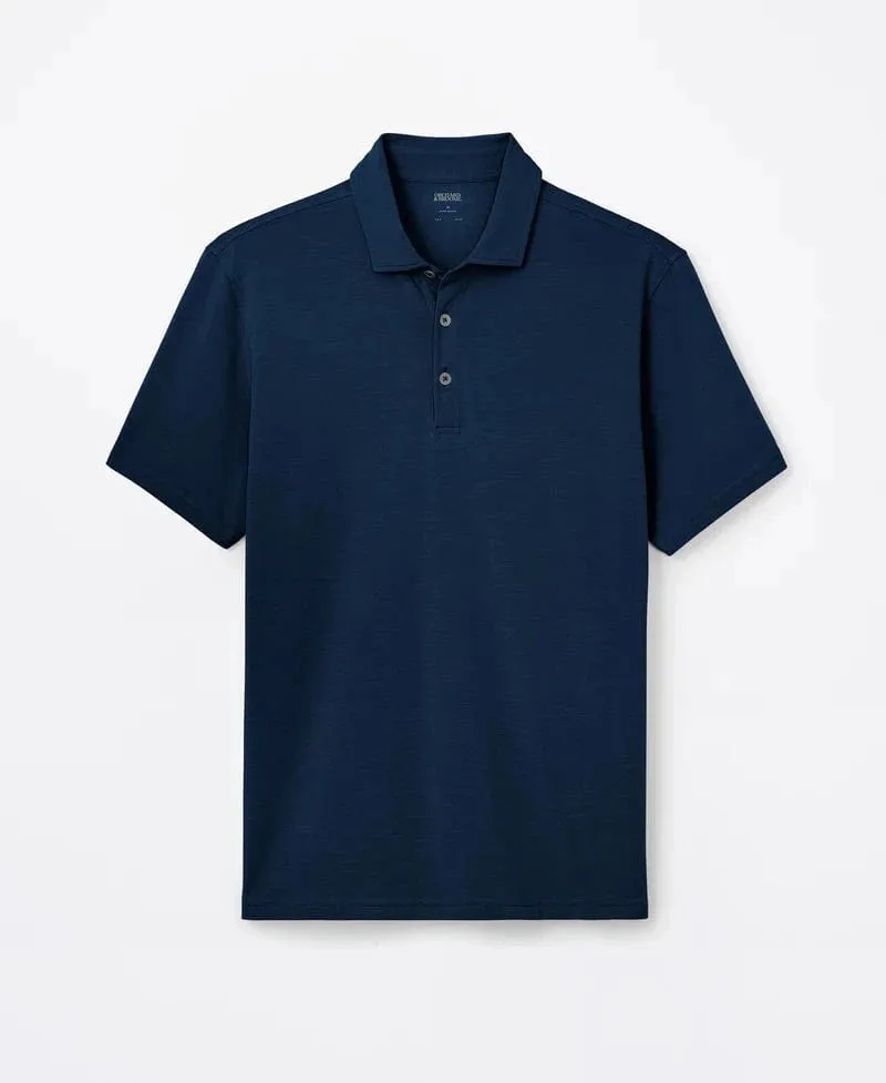UV Protection Blend Grand Pima Cotton Stretch Polo - Navy
