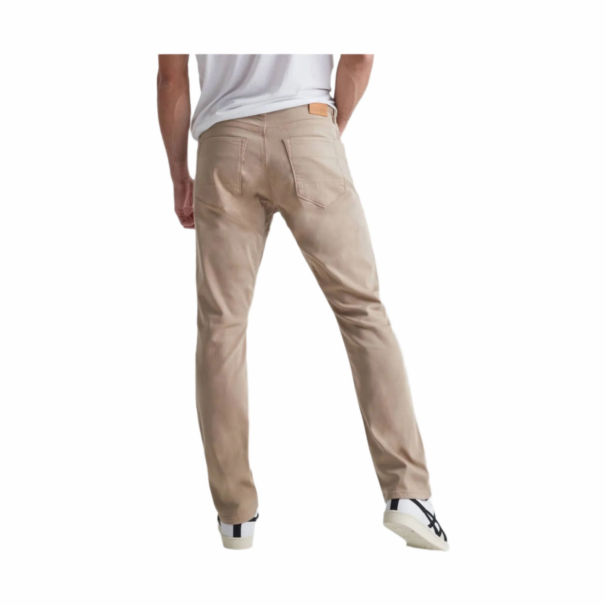 Duer Men's No Sweat Relaxed Taper Pant - Desert Khaki Curved Waistline