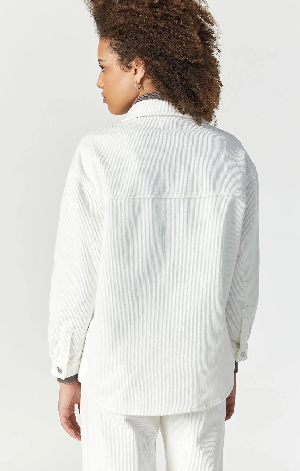 Customizable Design LIVIA OVERSIZED DENIM SHIRT IN OFF-WHITE CORD
