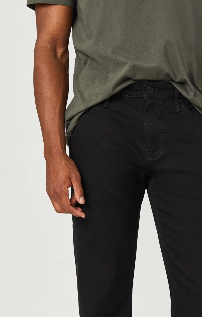 ZACH STRAIGHT LEG JEANS IN DOUBLE BLACK SUPERMOVE Utility Fit