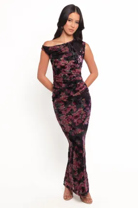 Date Nightwear Sophisticated Waist Genevieve Maxi Dress - Floral