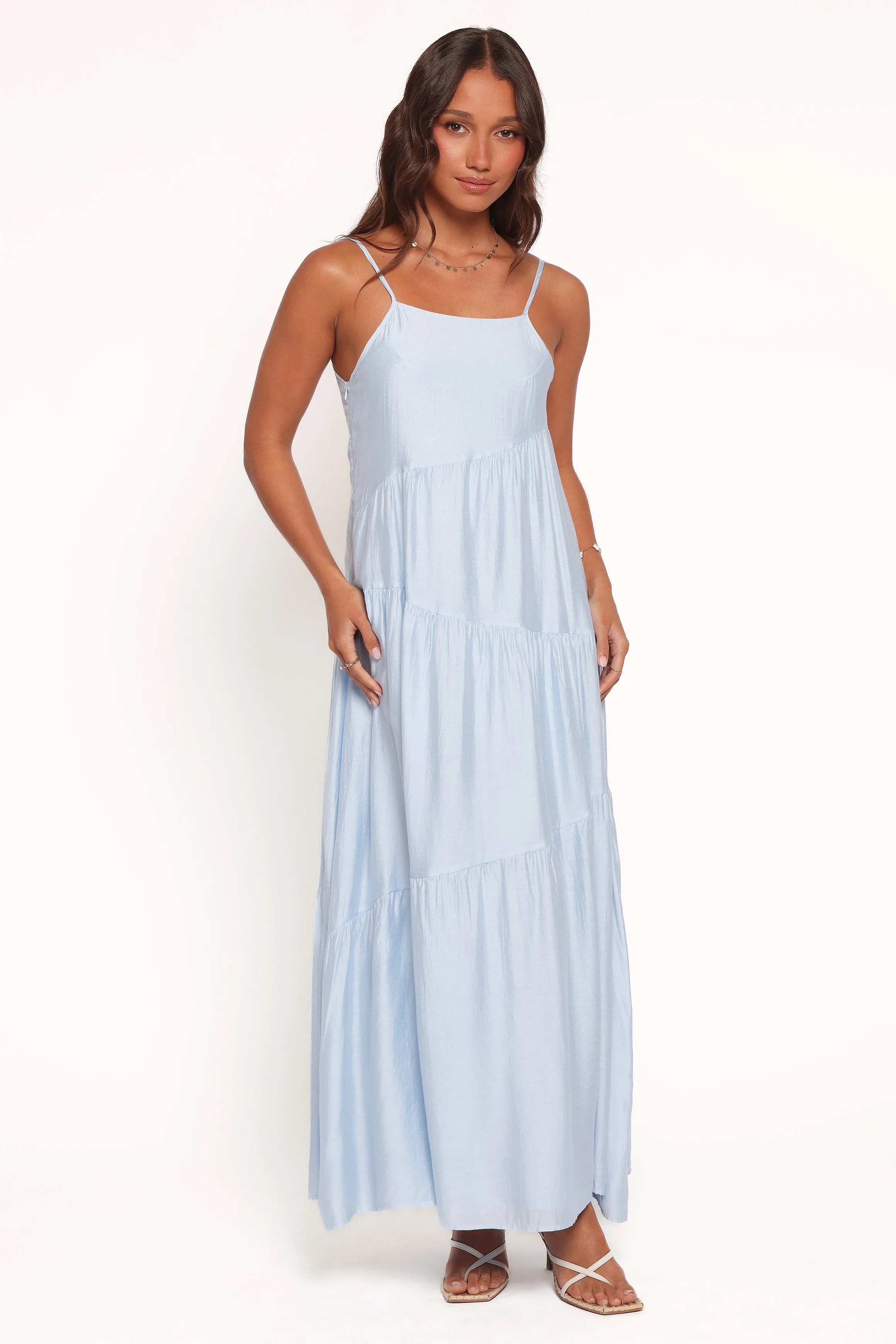 Classic Layer Simplistic Mood Bennie Midi Dress - Pale Blue
