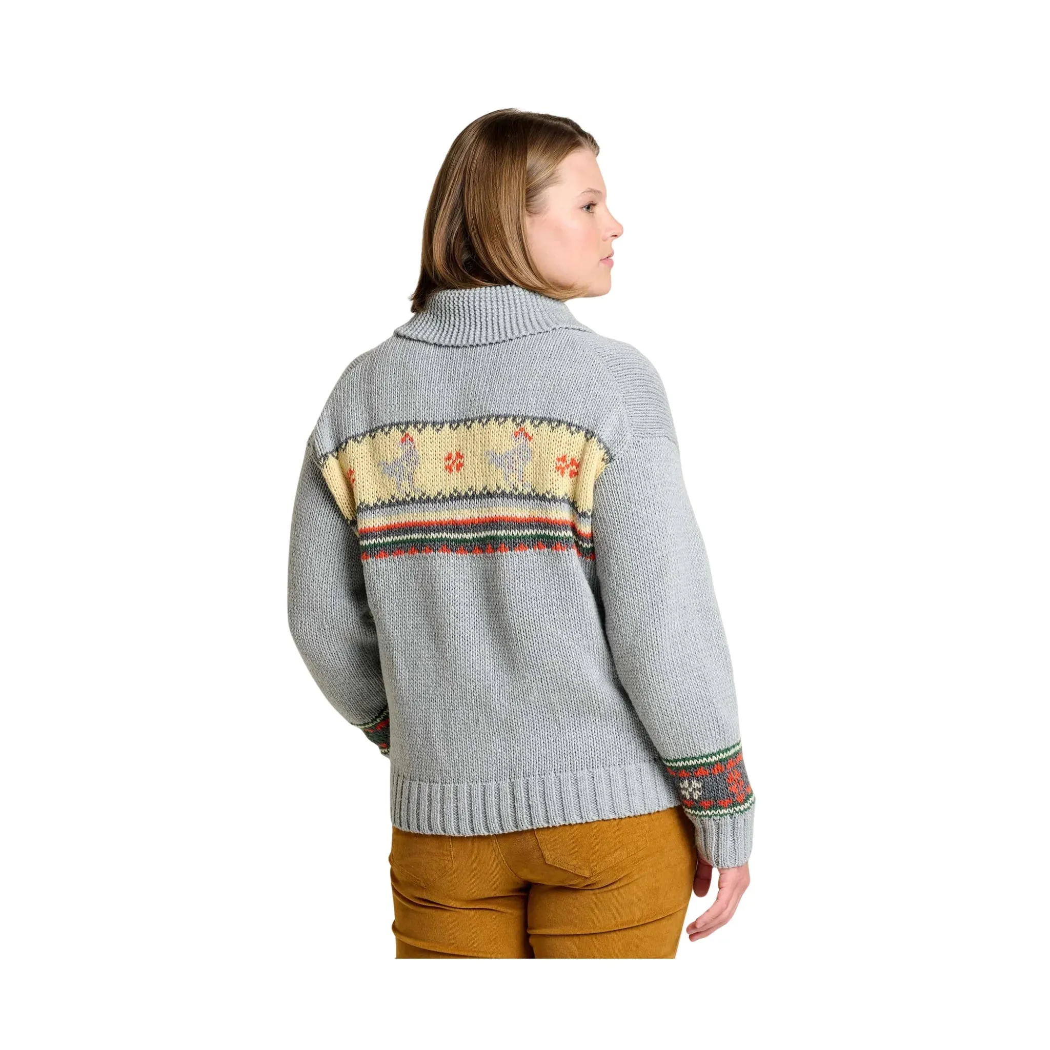 Toad & Co Women's Nitsa Zip Cardigan - Heather Grey suitable for cycling Drawstring Hood