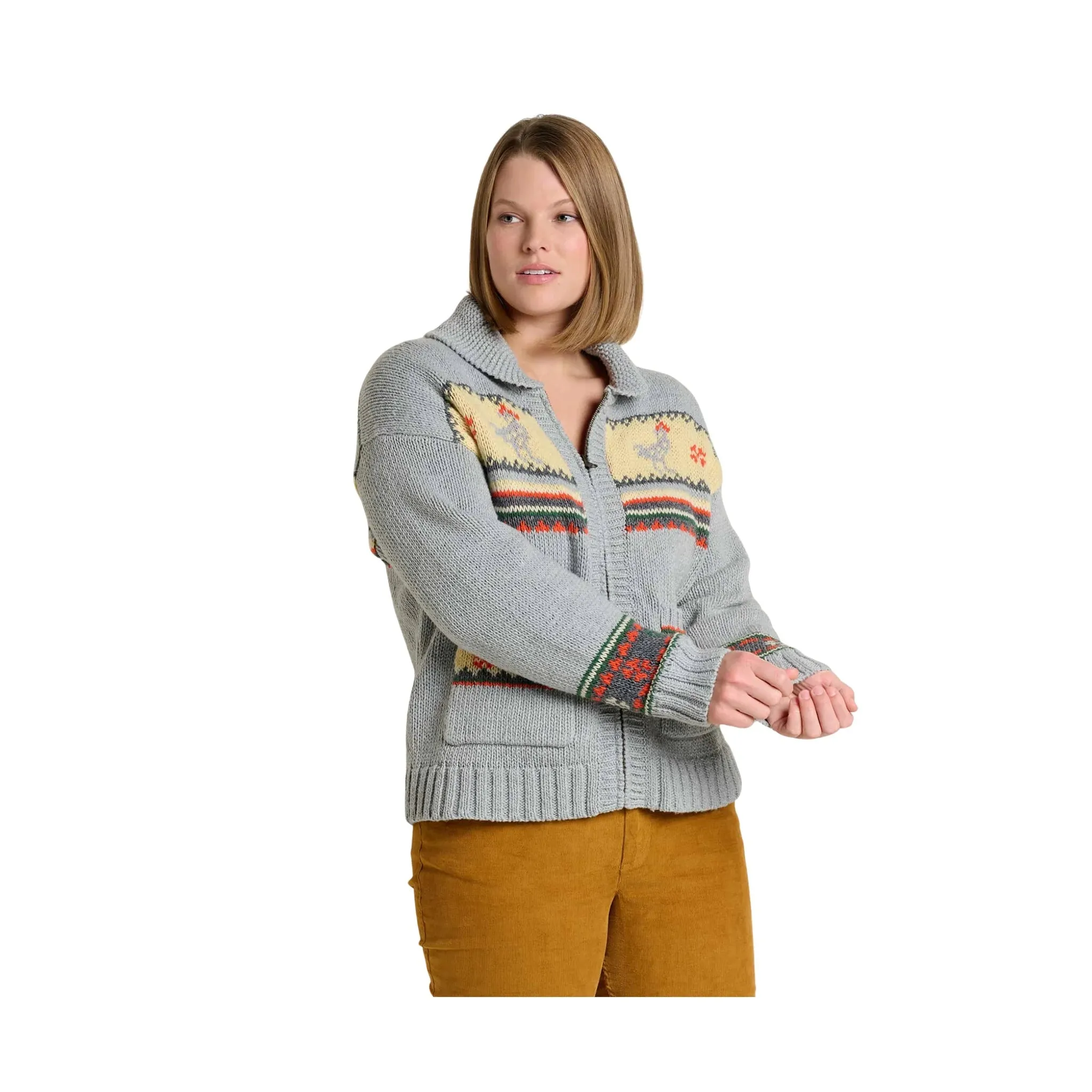 Toad & Co Women's Nitsa Zip Cardigan - Heather Grey Cozy Protection