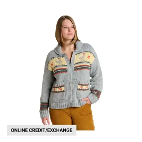 Toad & Co Women's Nitsa Zip Cardigan - Heather Grey product camping suitable functionality