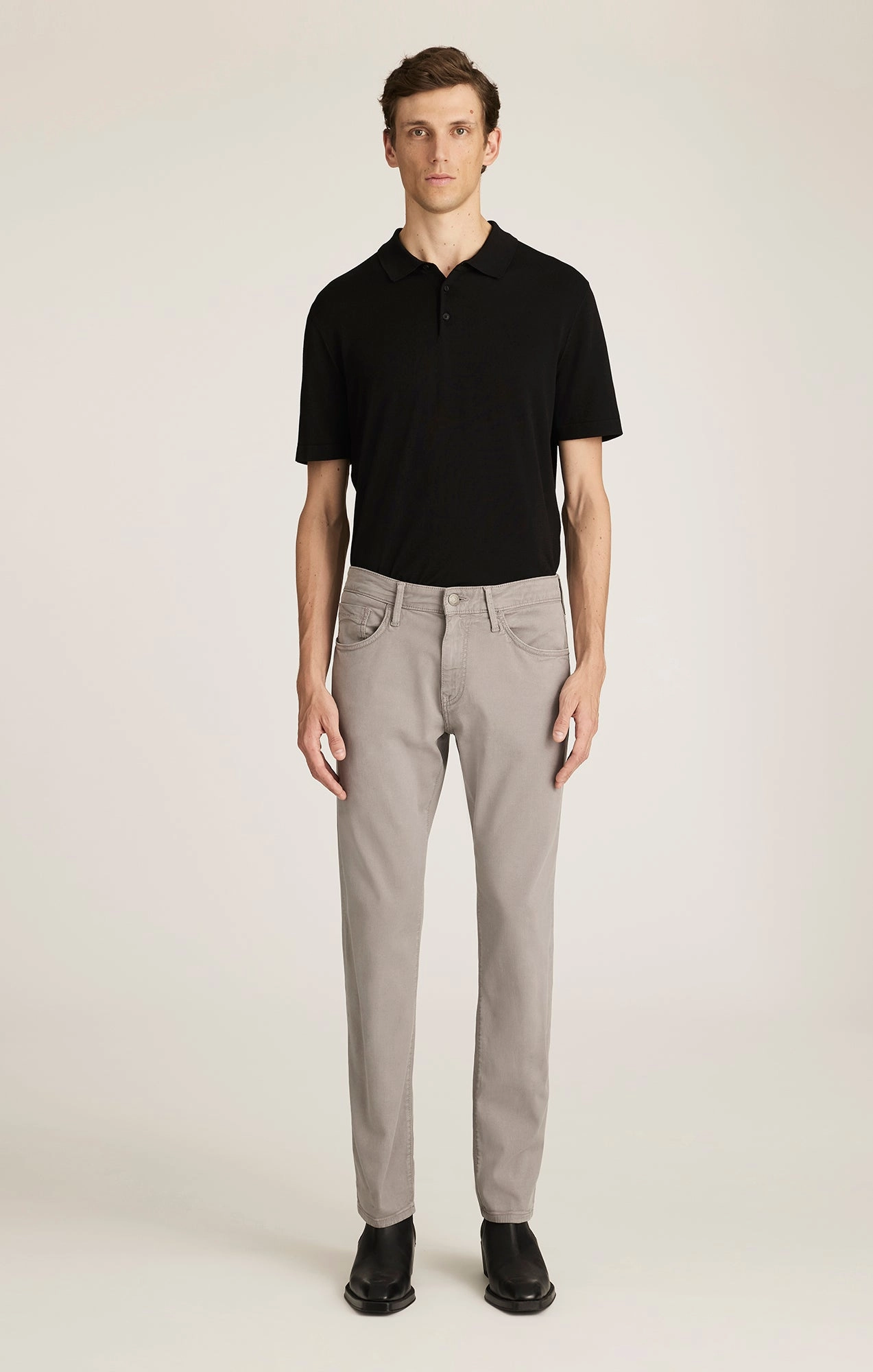 MARCUS SLIM STRAIGHT LEG IN SHARK LUXE TWILL Movement Comfort Light Wear Fit