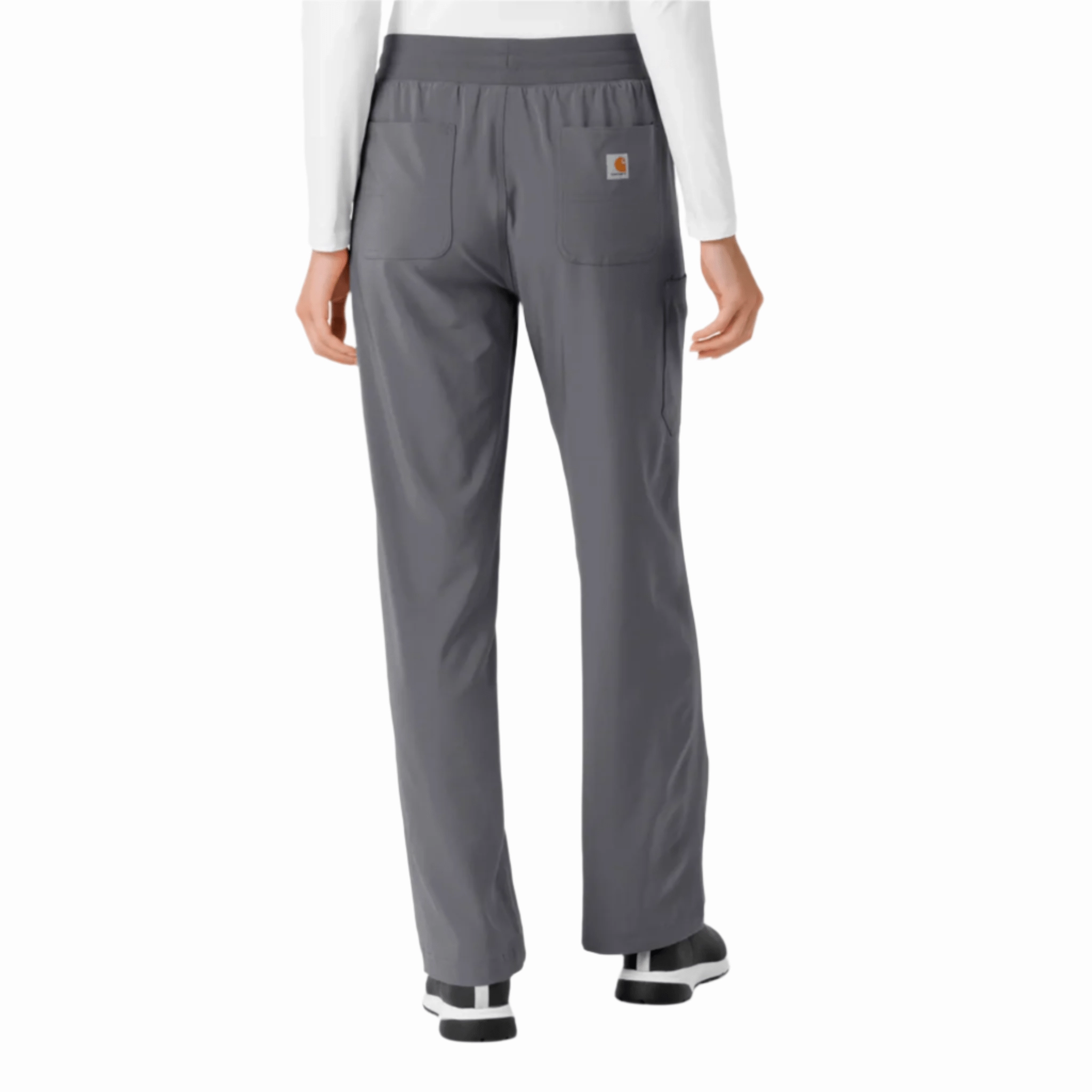 Contoured Panel Design Seamless Wear Carhartt Women's Force Cross Flex Boot Cut Scrub Pant - Pewter