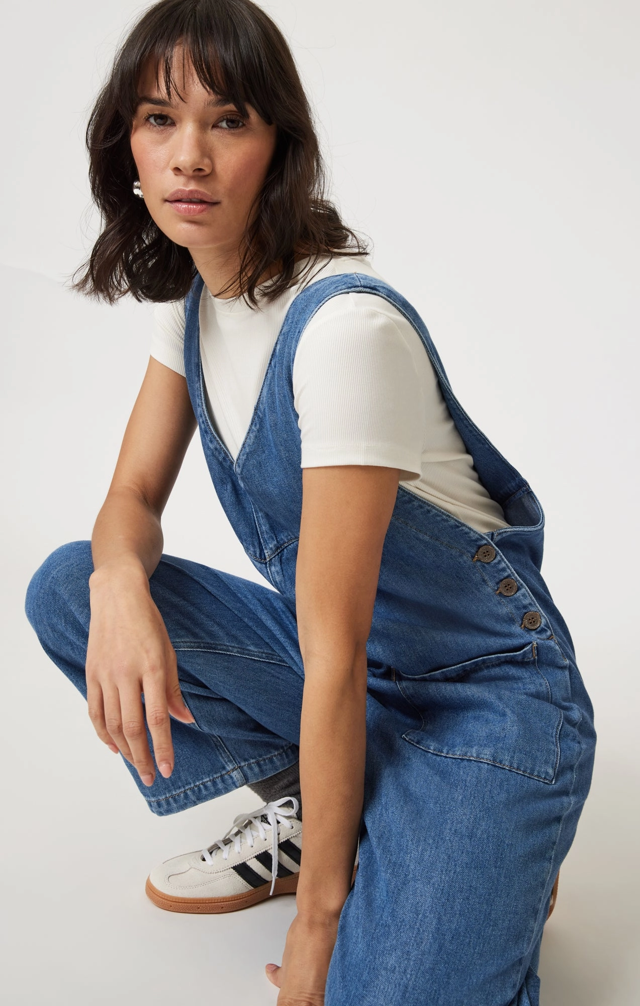 MYRA ROMPER IN MID BLUE WELL BLUE Street Smart Odor Control Tech