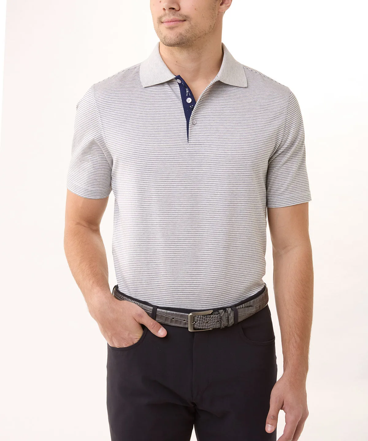 Signature 100% Mercerized Cotton Boomer Grid Polo Shirt Minimalistic Design Everyday Wear