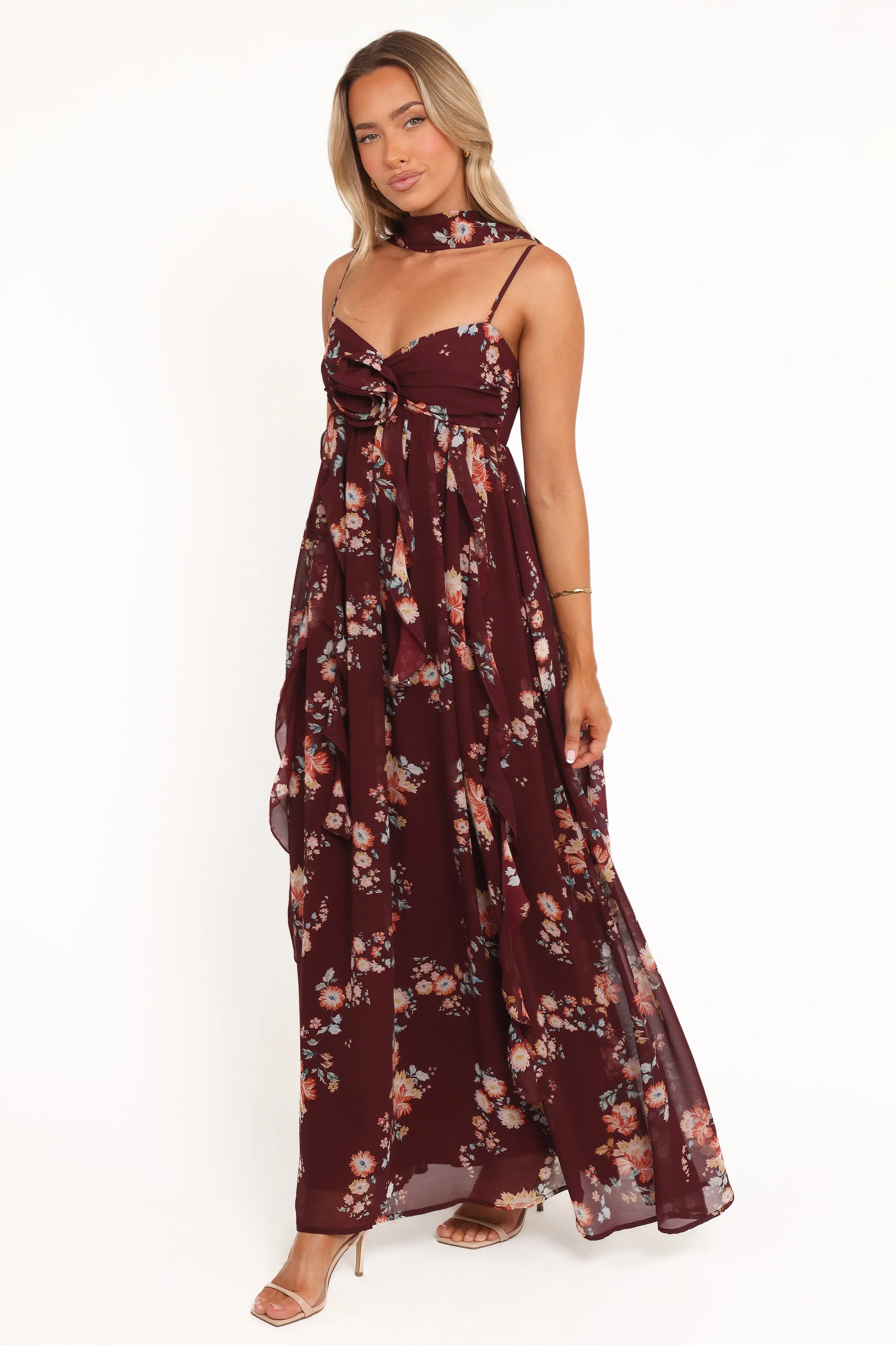 Delicate Lines Olive Fresh Tully Maxi Dress - Berry Floral