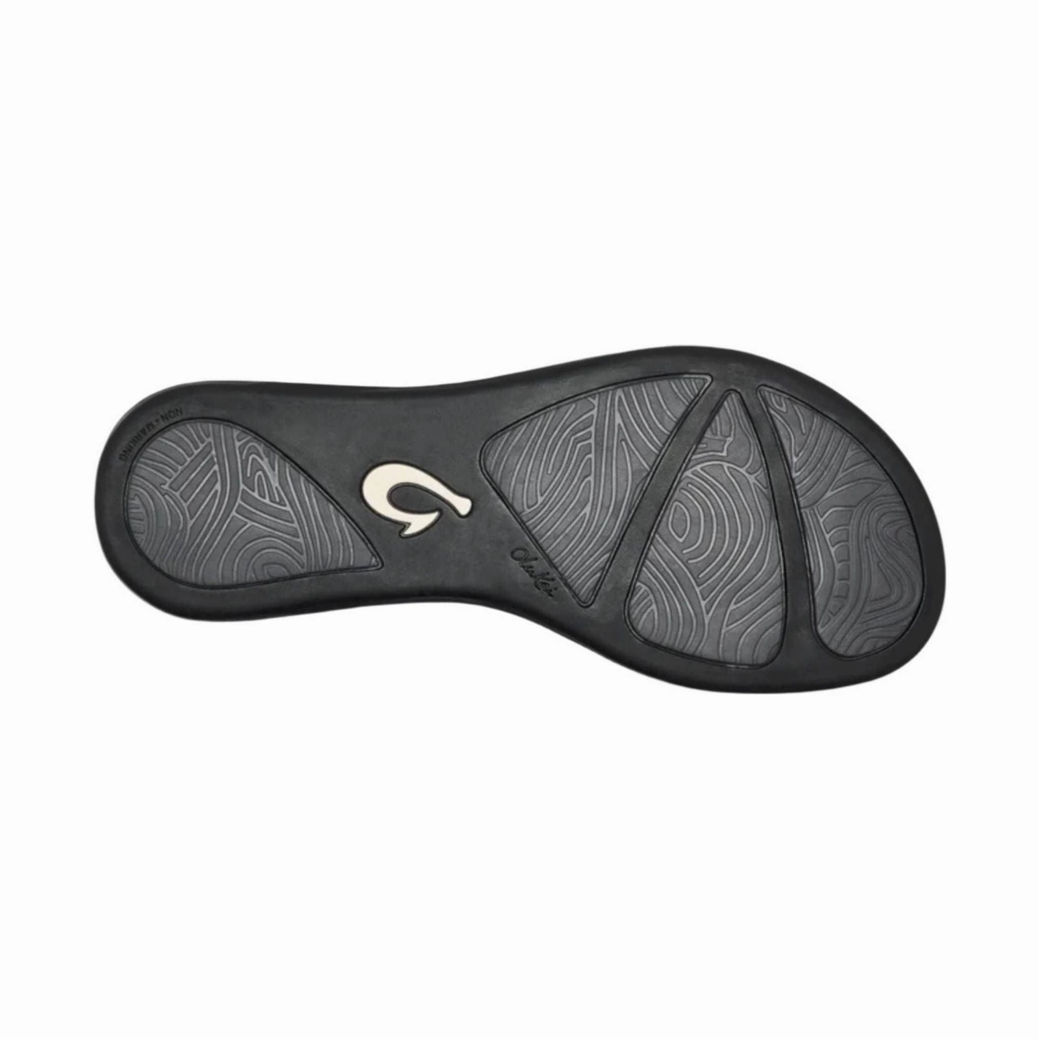 OluKai Women's Honu Leather Beach Sandals - Black Layered Shock Dispersion Ombre Fade