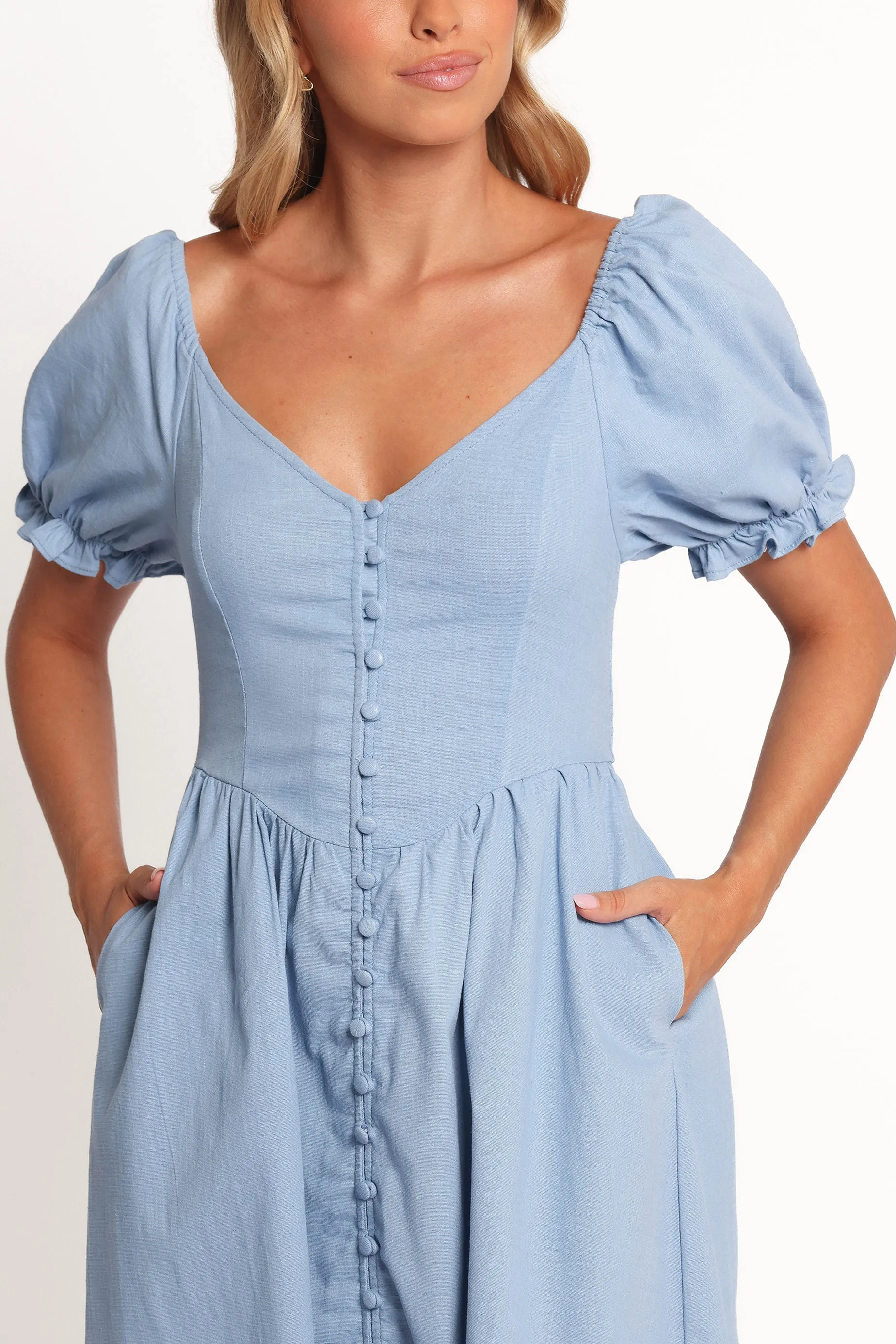 Soft fabric piece Serenade Midi Dress - Blue