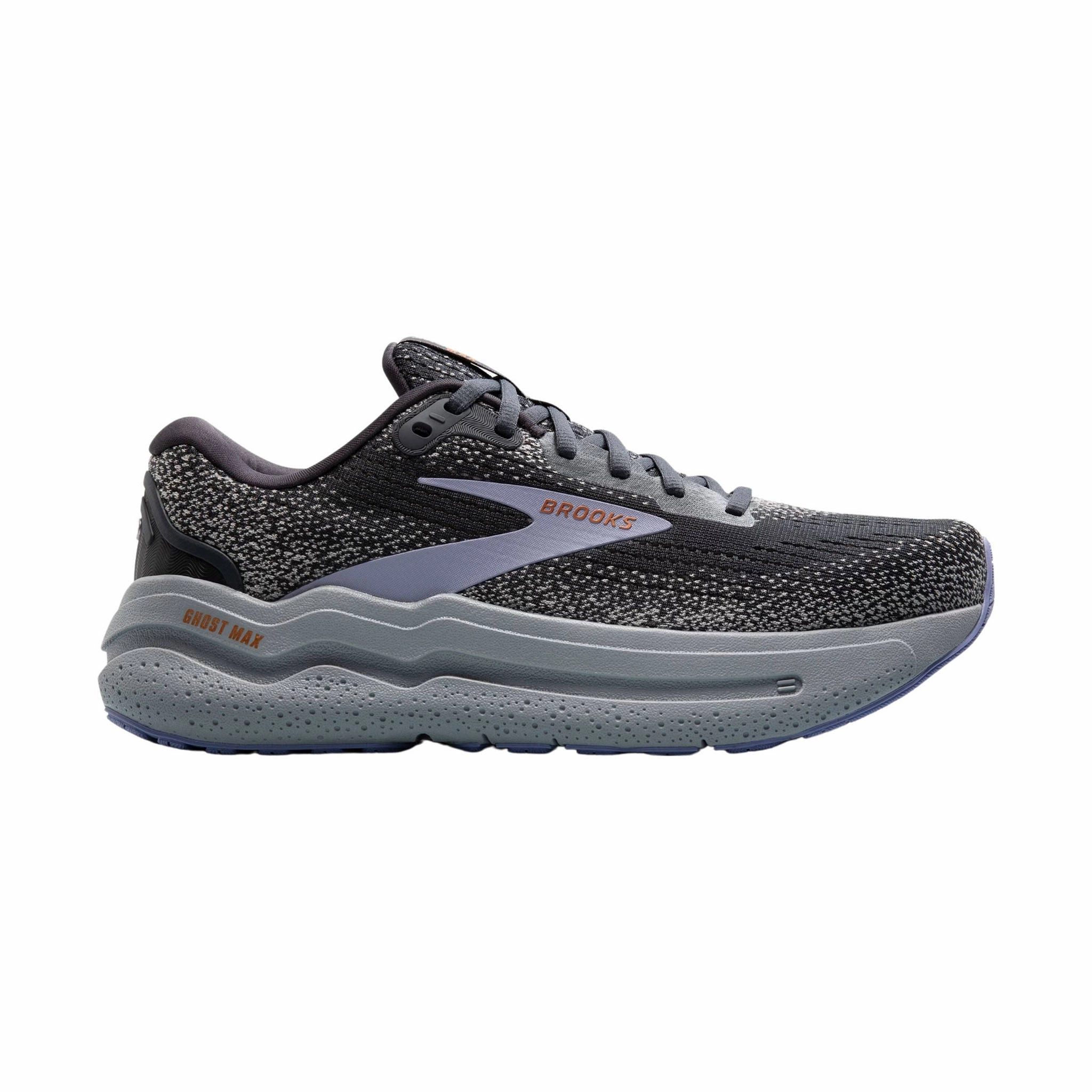 Brooks Women's Ghost Max 2 Road Running Shoes - Ebony/Sweet Lavender/Alloy Breath Friendly Hyperlock Heel Counter