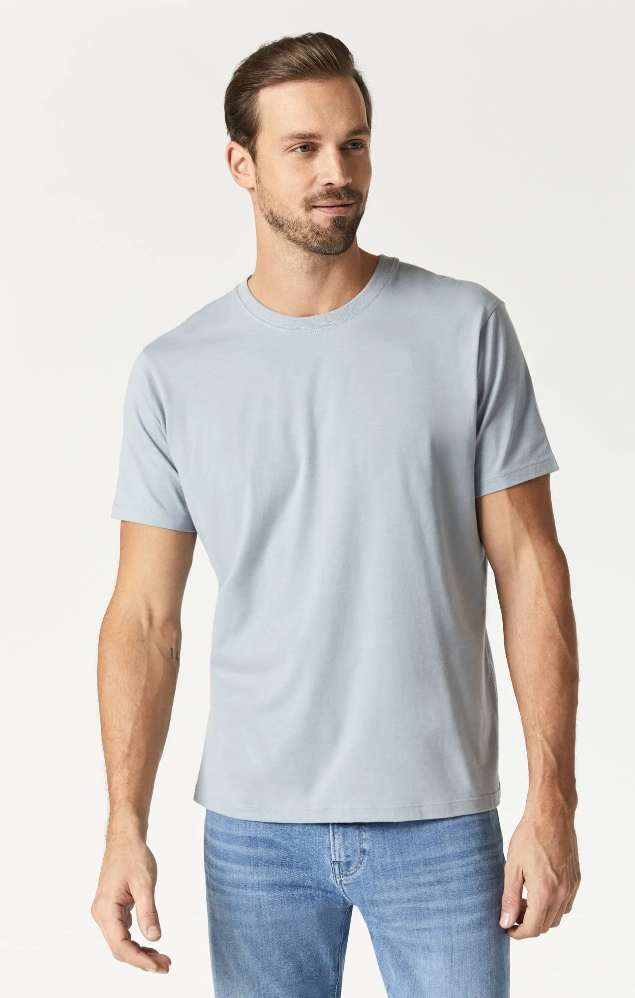 Fresh and Cool Roomy Design T-SHIRT IN ALUMINUM NATURAL DYE