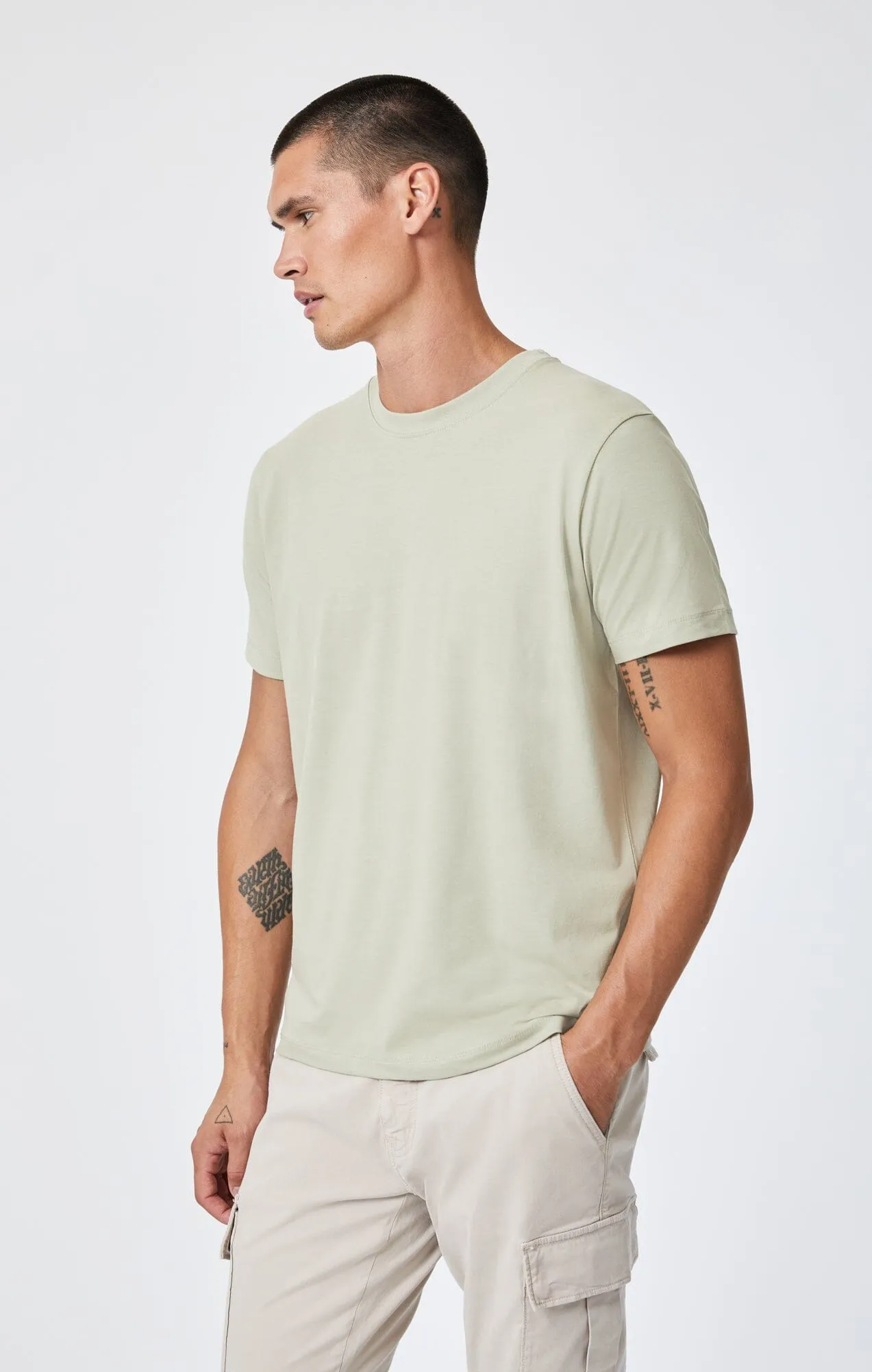 Micro Perforated Fabric Versatile and Comfortable T-SHIRT IN TEA NATURAL DYE