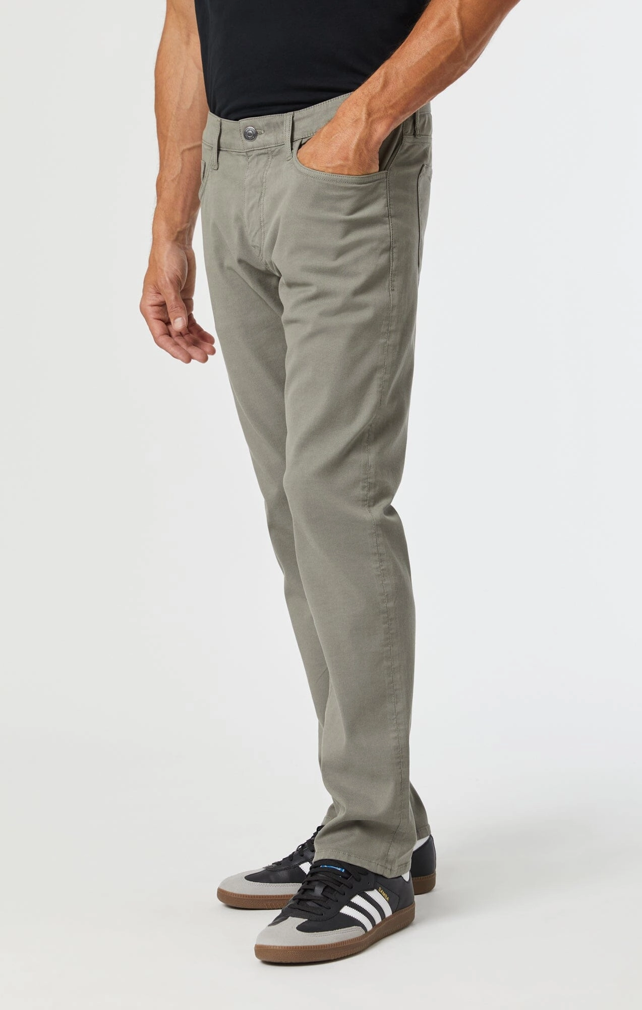 MARCUS SLIM STRAIGHT LEG IN PEWTER LUXE TWILL Simple and Cozy