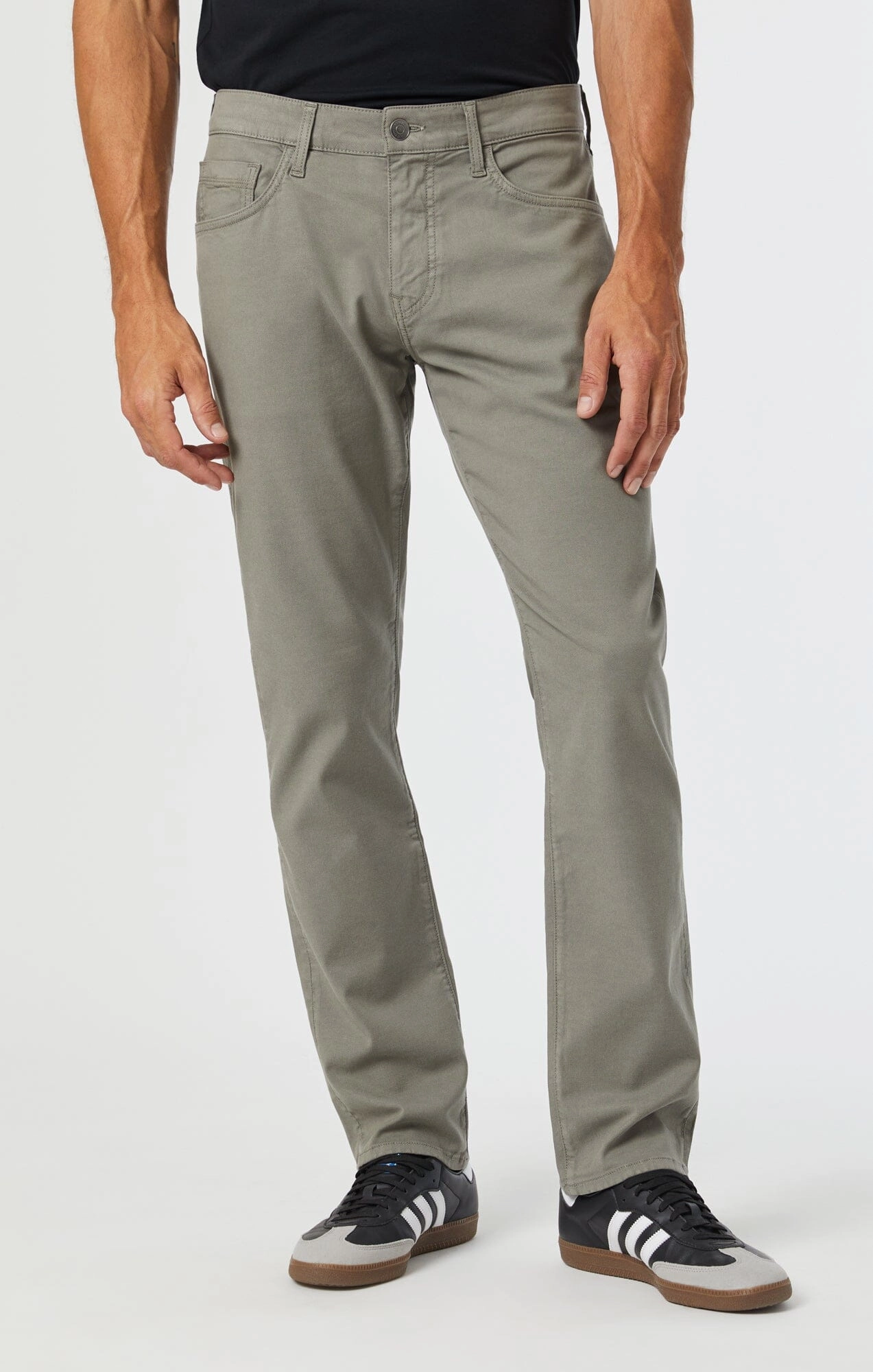 MARCUS SLIM STRAIGHT LEG IN PEWTER LUXE TWILL Flexible Waist