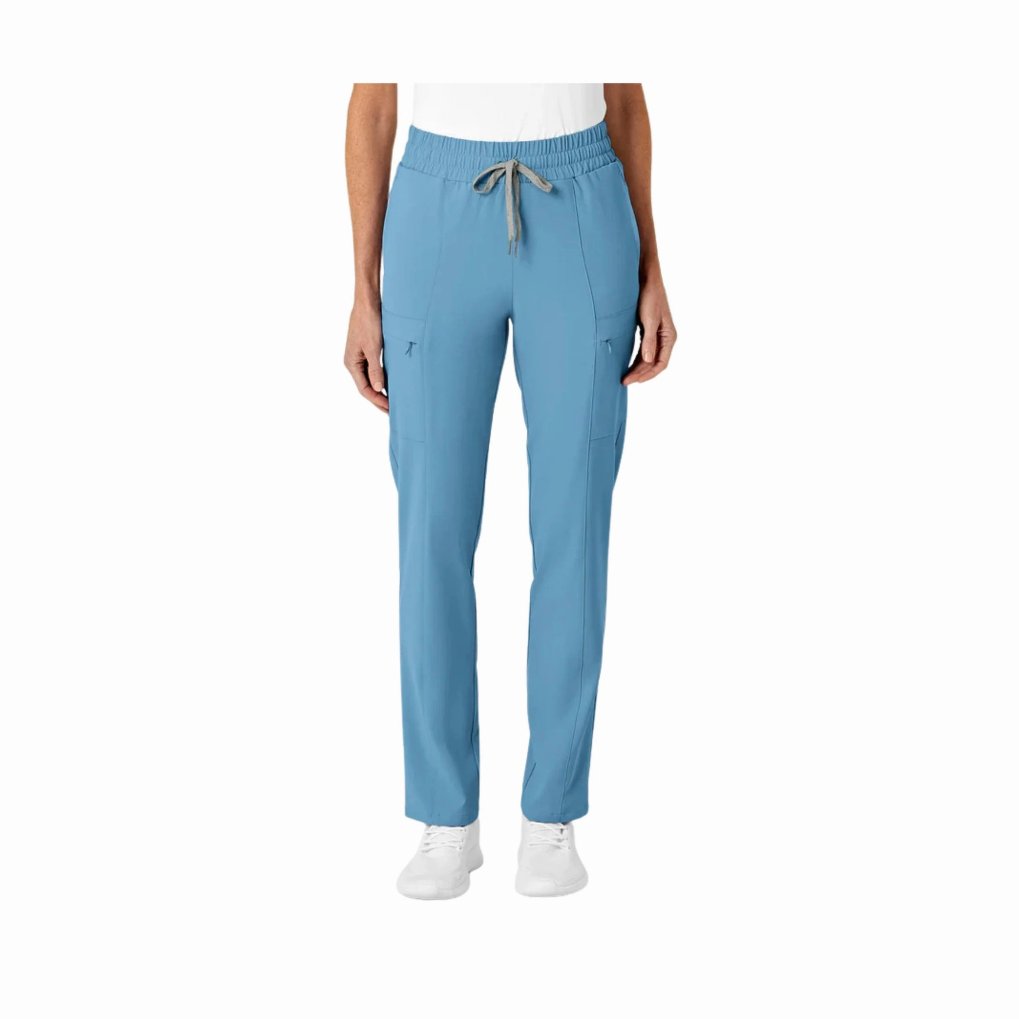 Wink Women's High Waist Slim Leg Scrub Pant - Bay Blue WrinkleFreeFinish Relax Fit Design