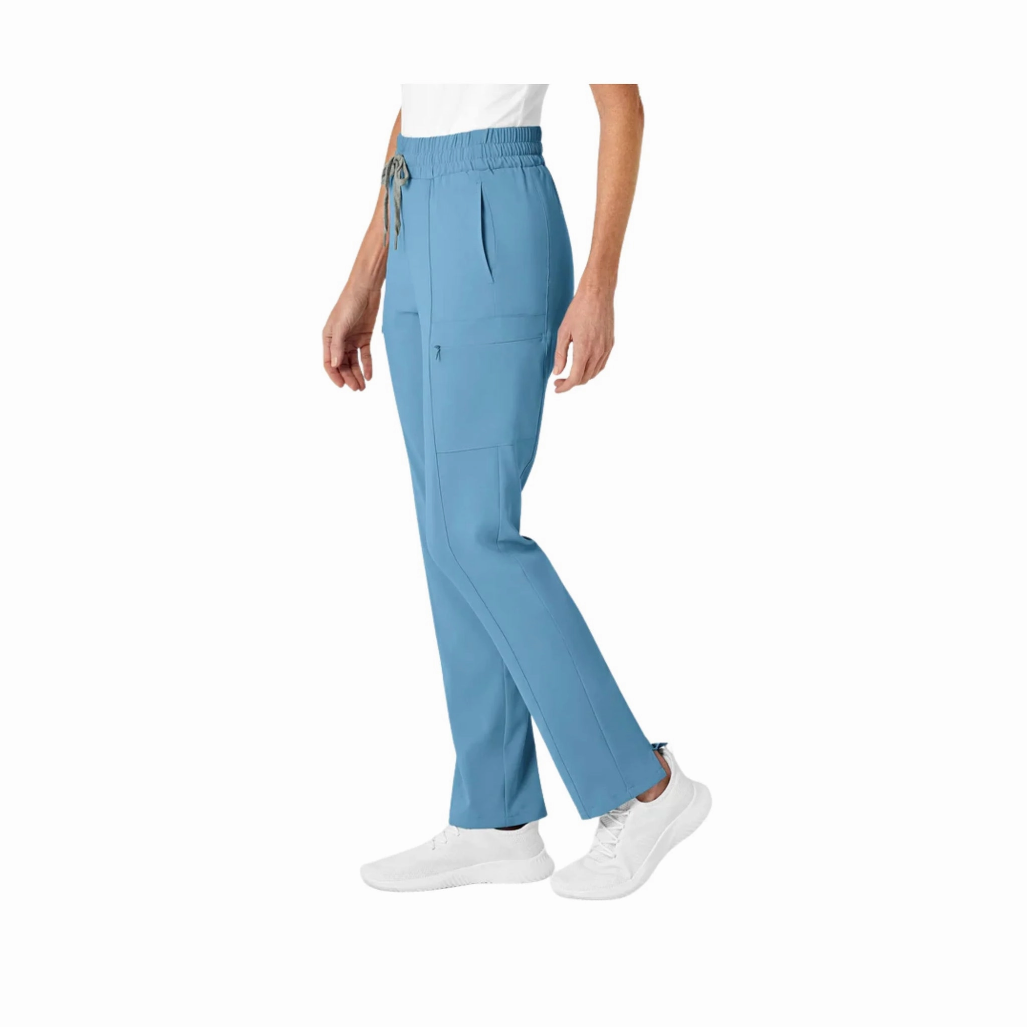 Quality Material Active Design Wear Wink Women's High Waist Slim Leg Scrub Pant - Bay Blue