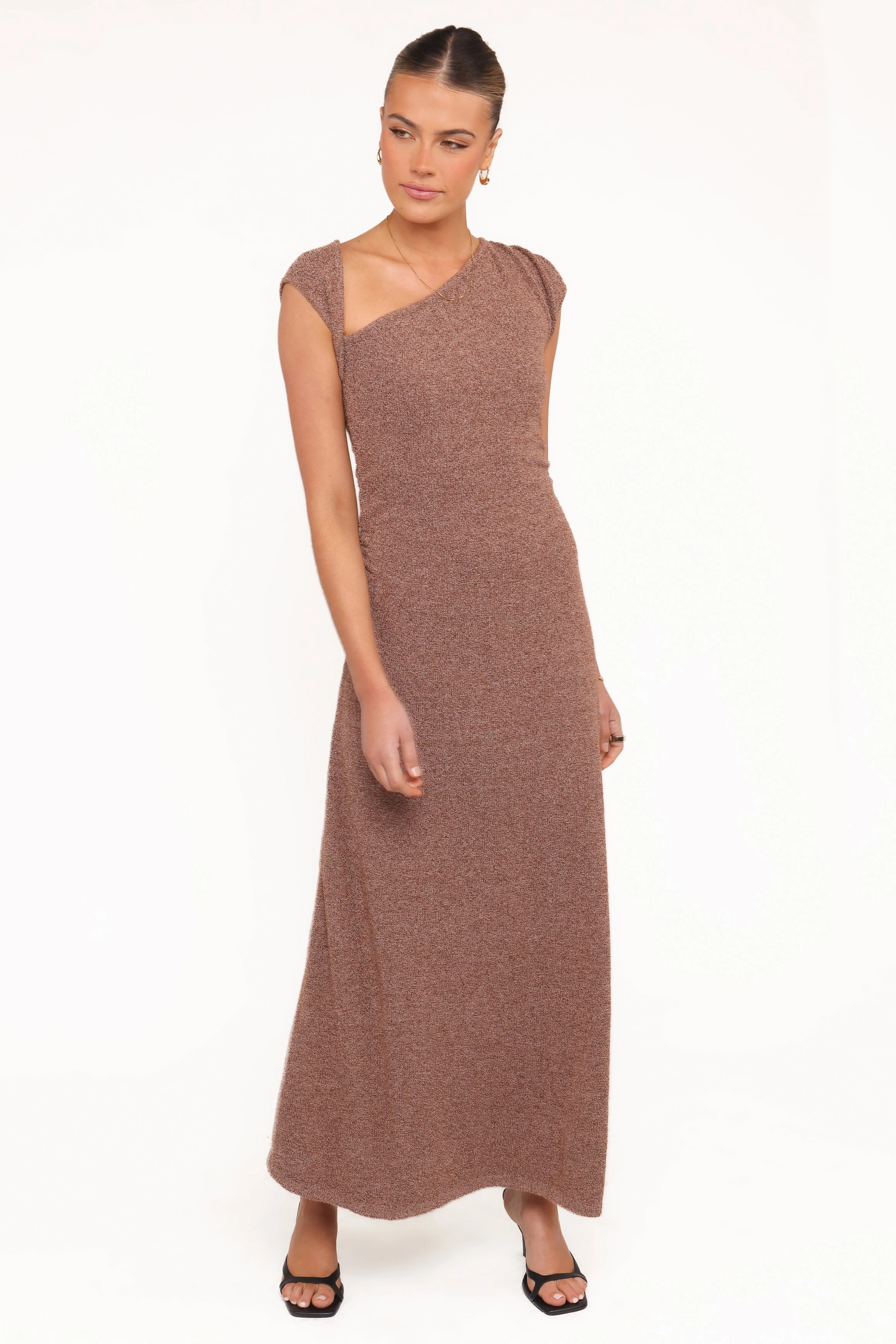 Fitted Look Talisa Midi Dress - Brown Marle