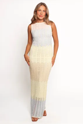 Tanith Maxi Knit Dress - Lime Multi Holiday Wear Breathable Wearable