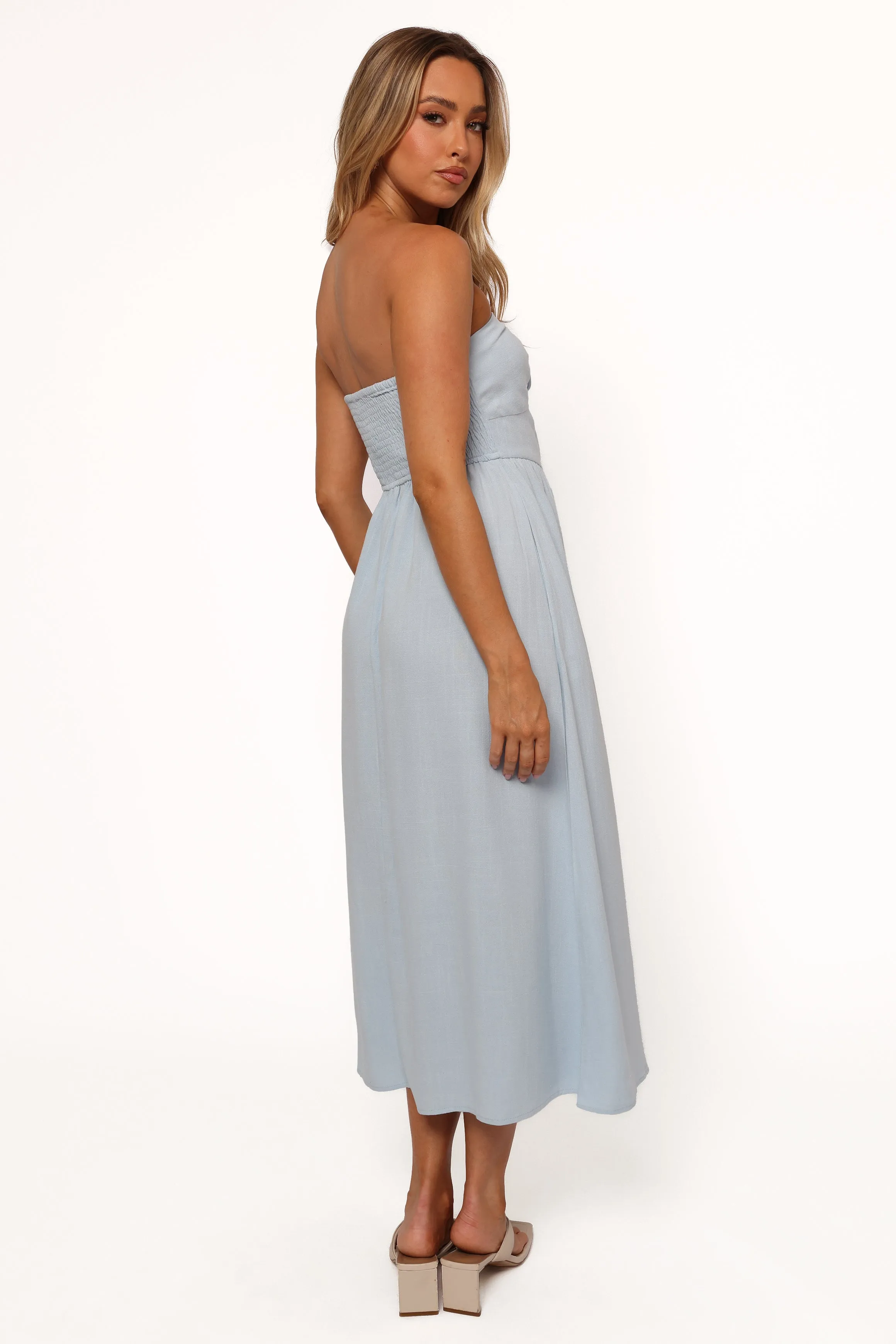 Tanner Midi Dress - Light Blue Smooth Detail