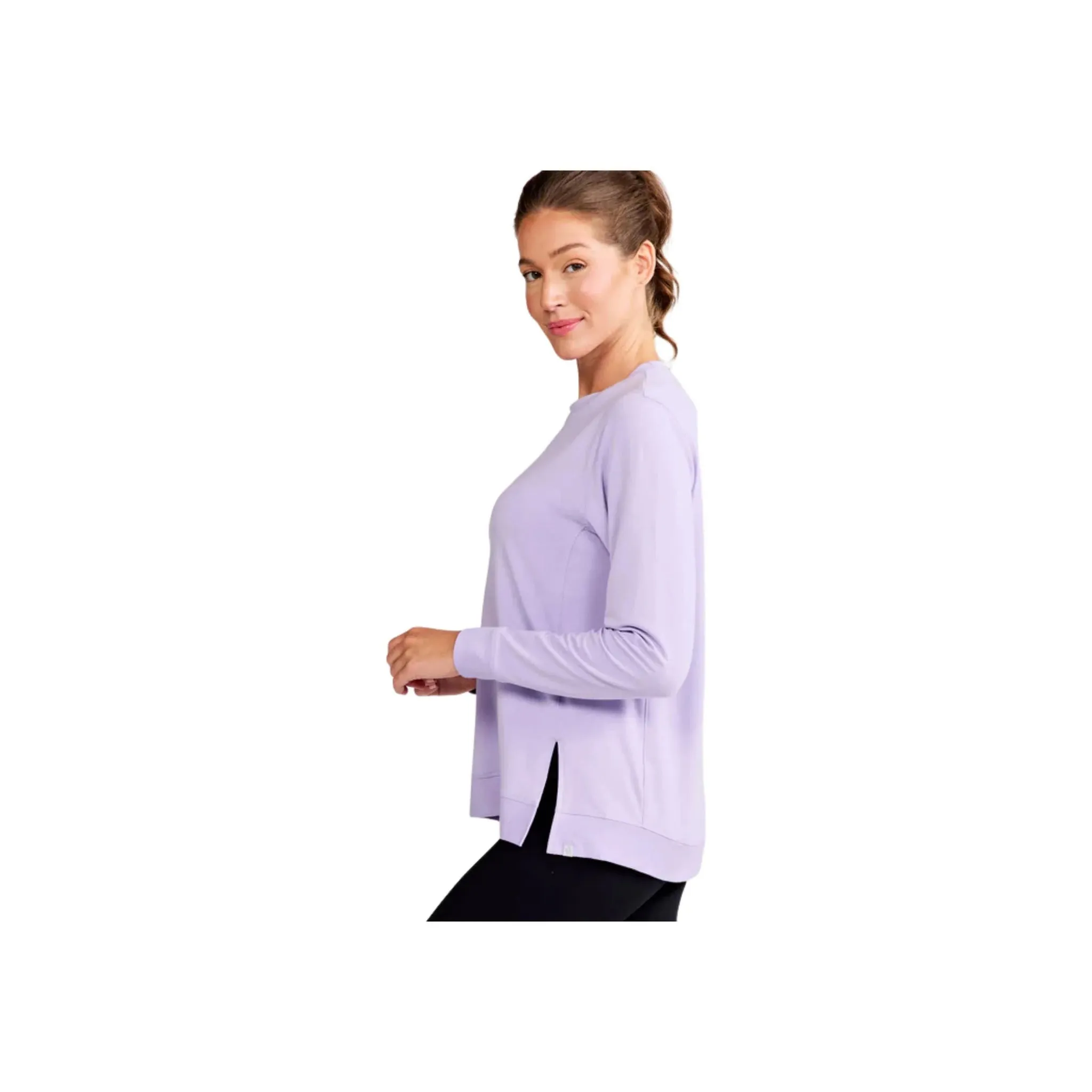 Daily Minimal Tasc Women's Riverwalk French Terry Sweatshirt - Lavender Crystal