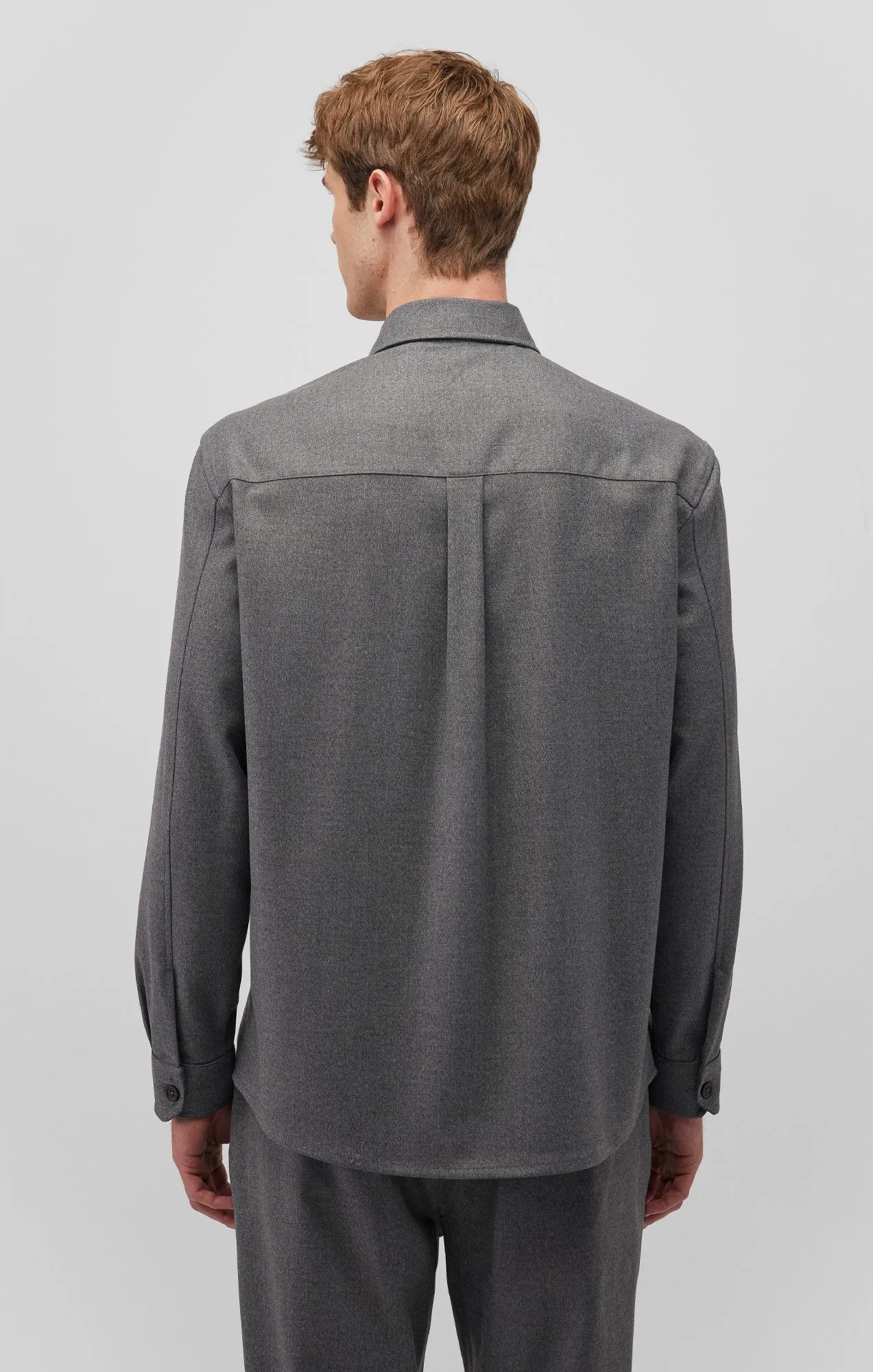 Gym Wear Snag Free Surface DOUBLE POCKET SHIRT IN DARK GREY MELANGE